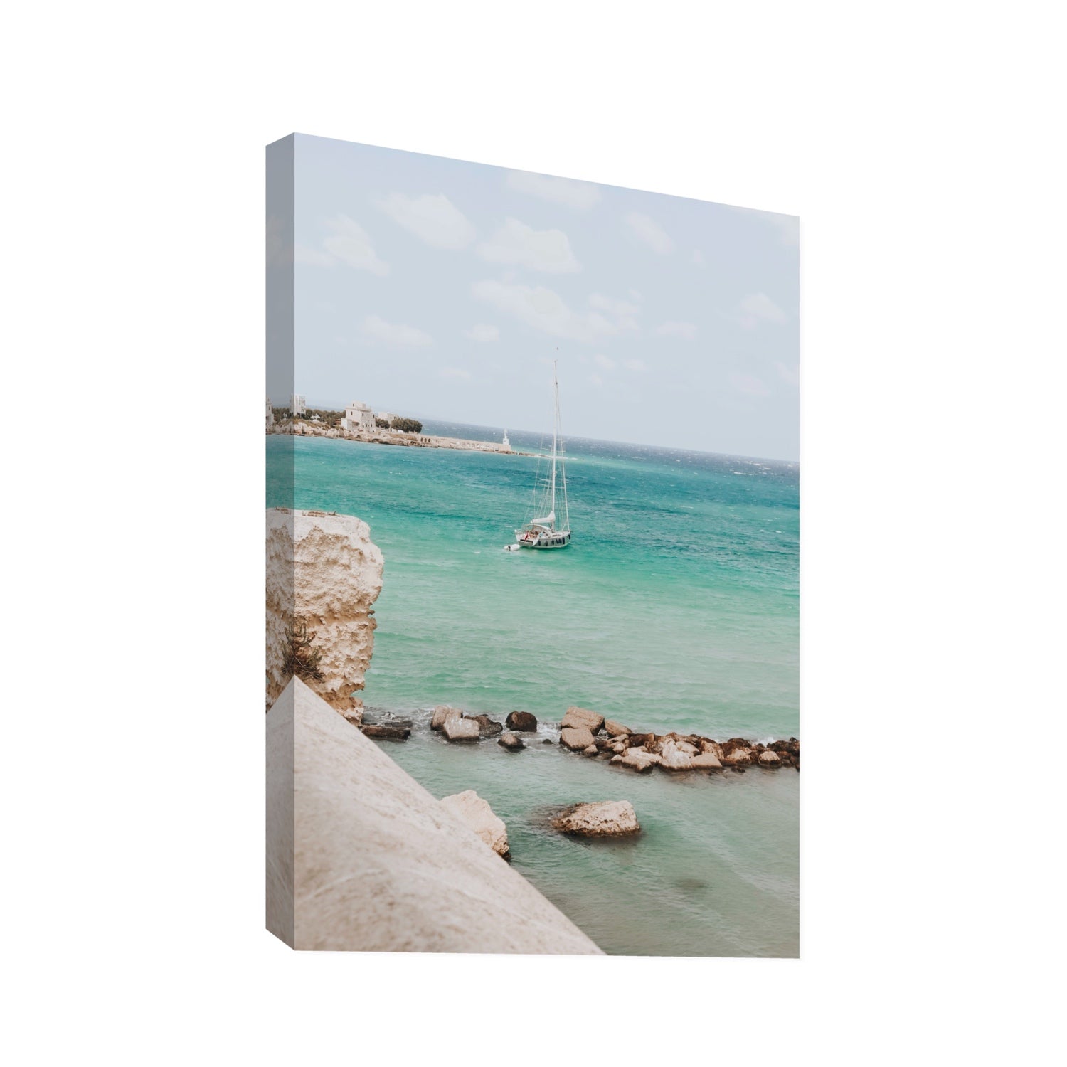 Seafarer's Dream Puglia Seafarer’s Dream coastal wall art Statement stretched canvas print