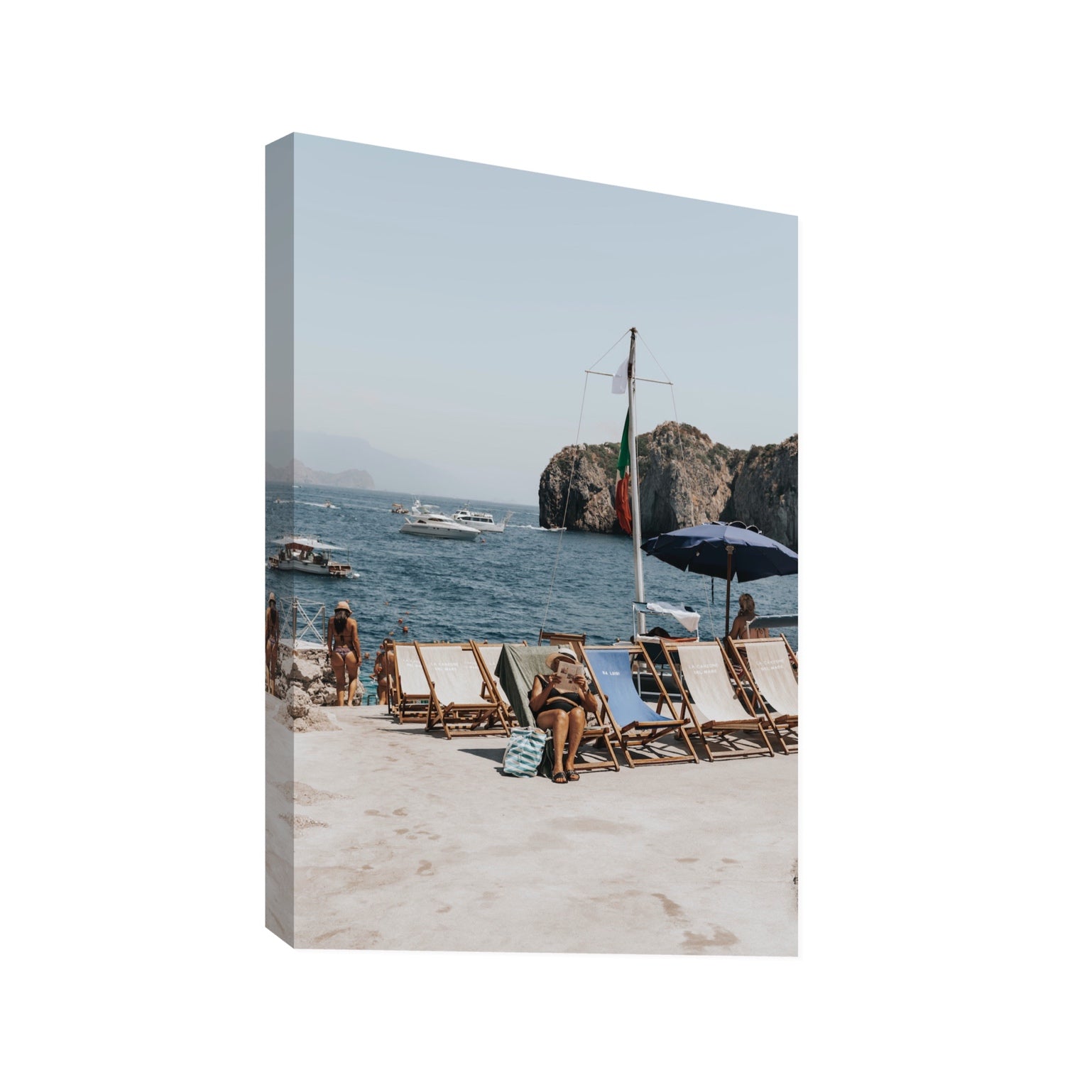 Vintage Sun Goddess fine art print, Capri, Italy, Statement, Stretched Canvas