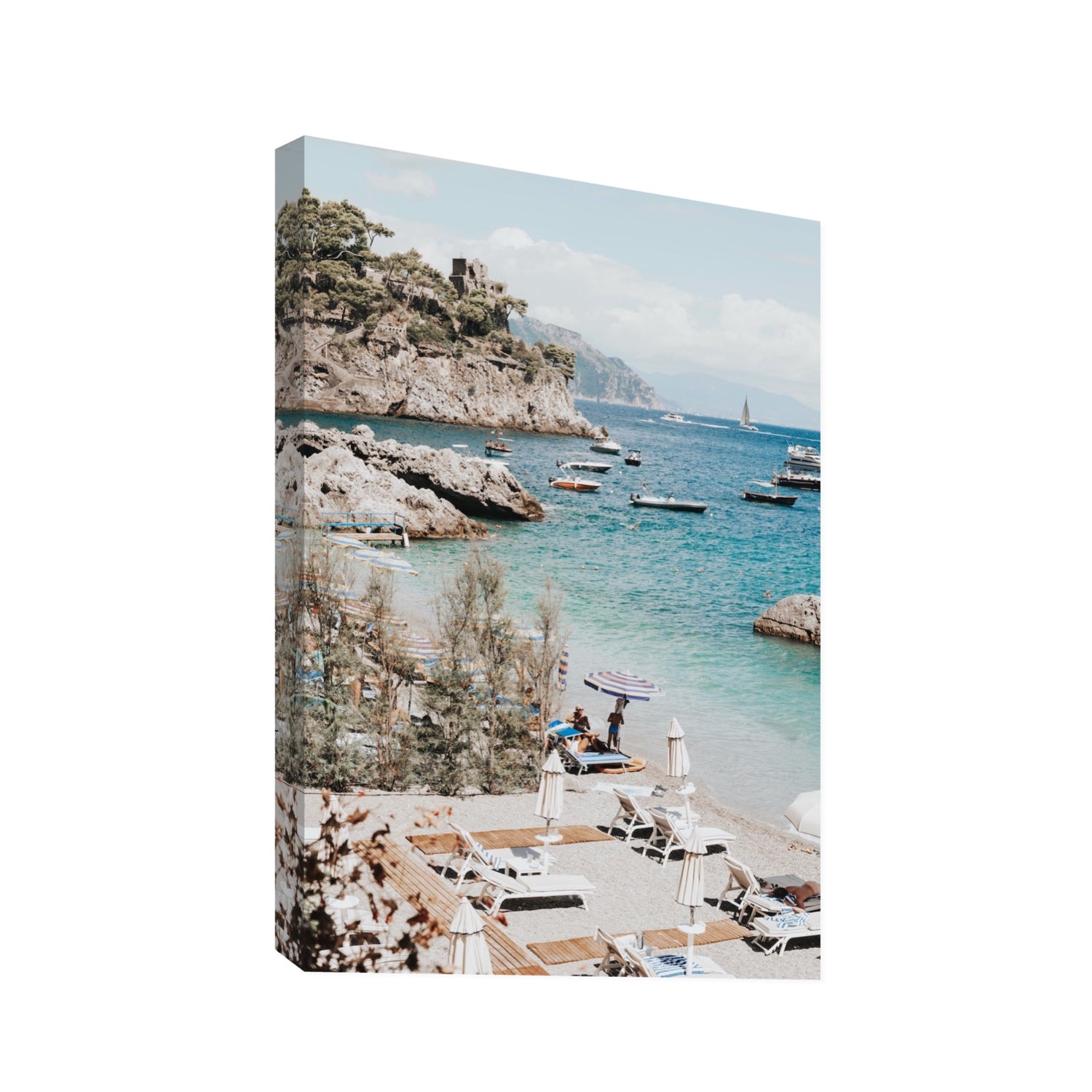 Sizzling Summer Days Amalfi coastal wall art Statement stretched canvas print