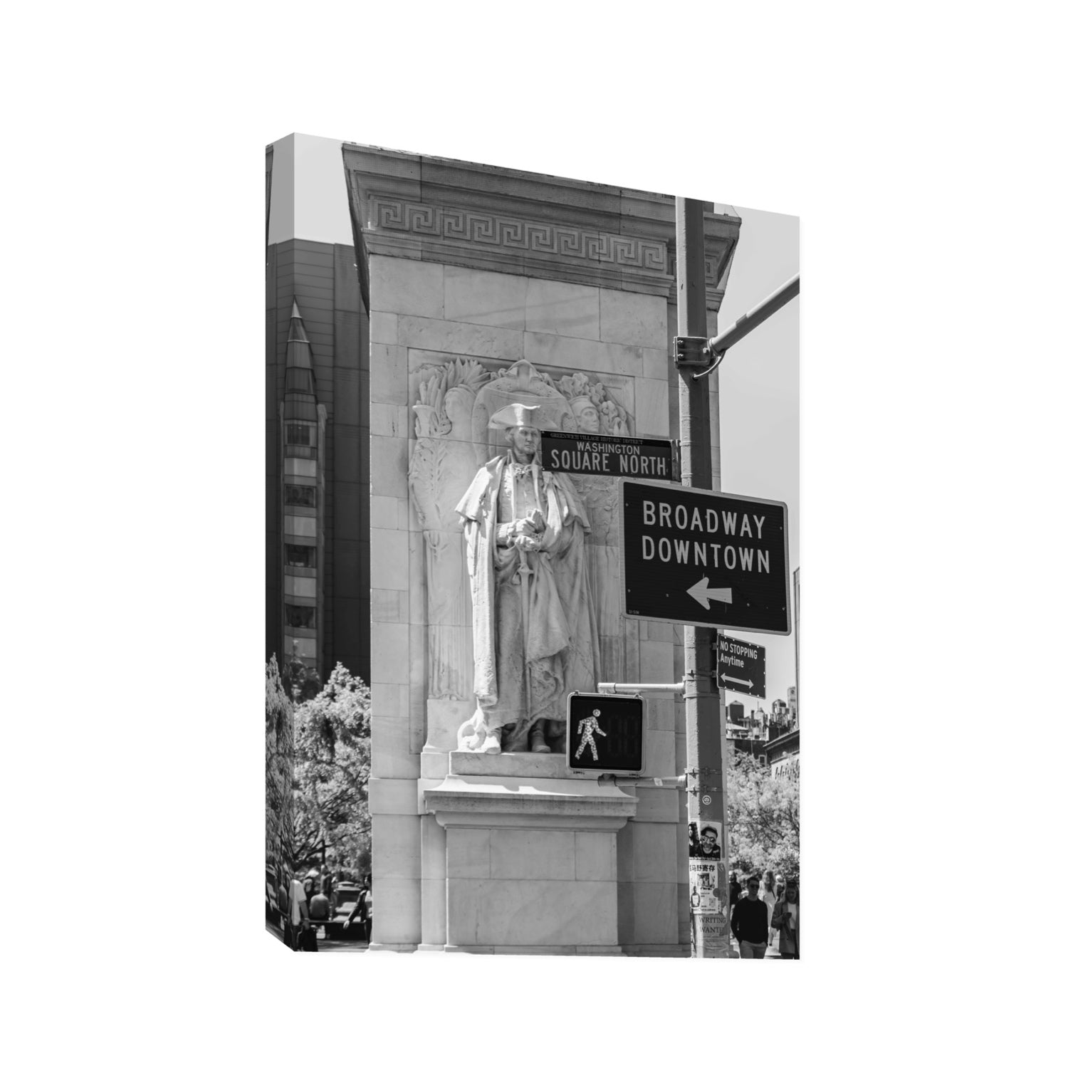 Silent Sentinels New York NYC Black & White wall art Statement stretched canvas print
