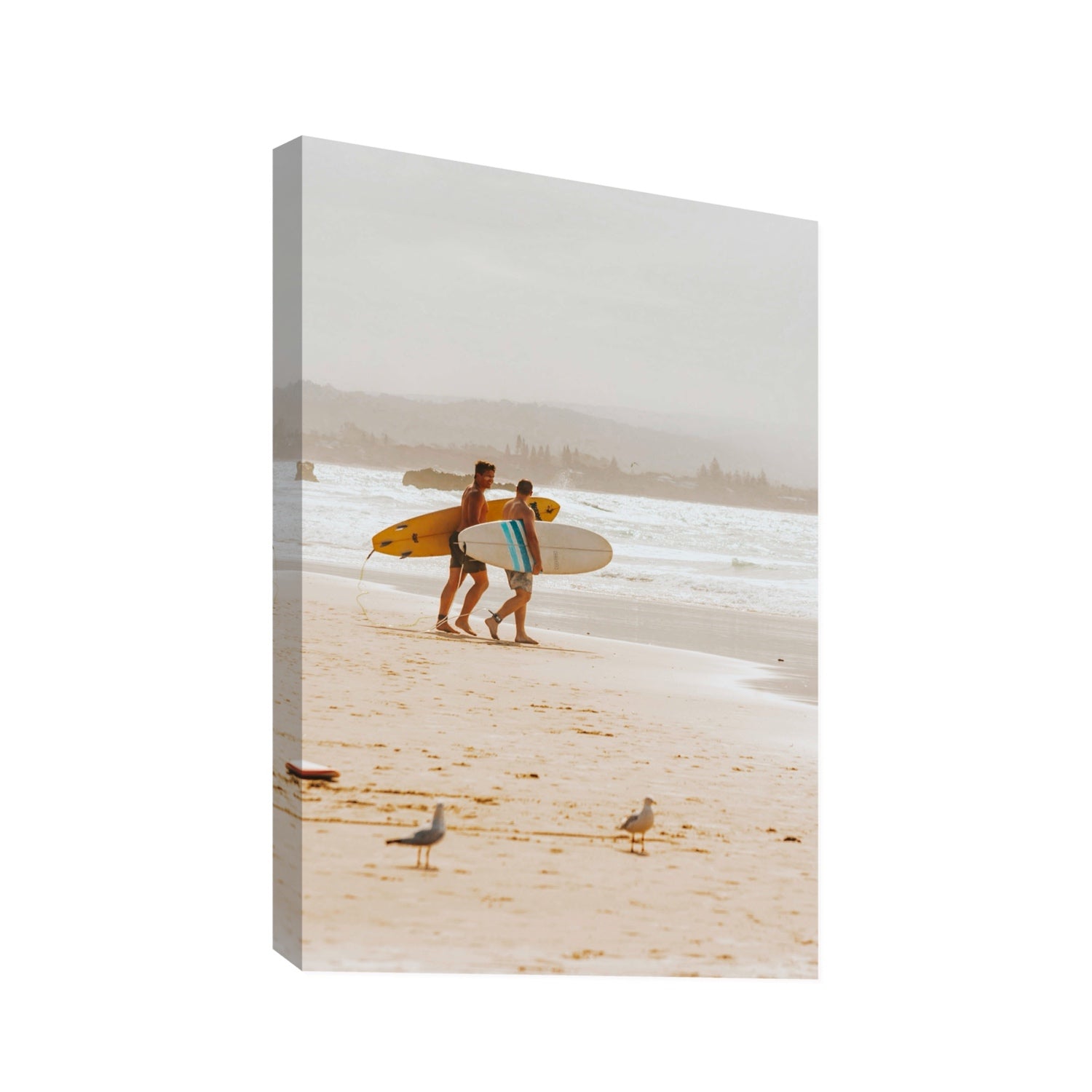 Shane & Benji Byron Bay Surf coastal wall art Statement stretched canvas print