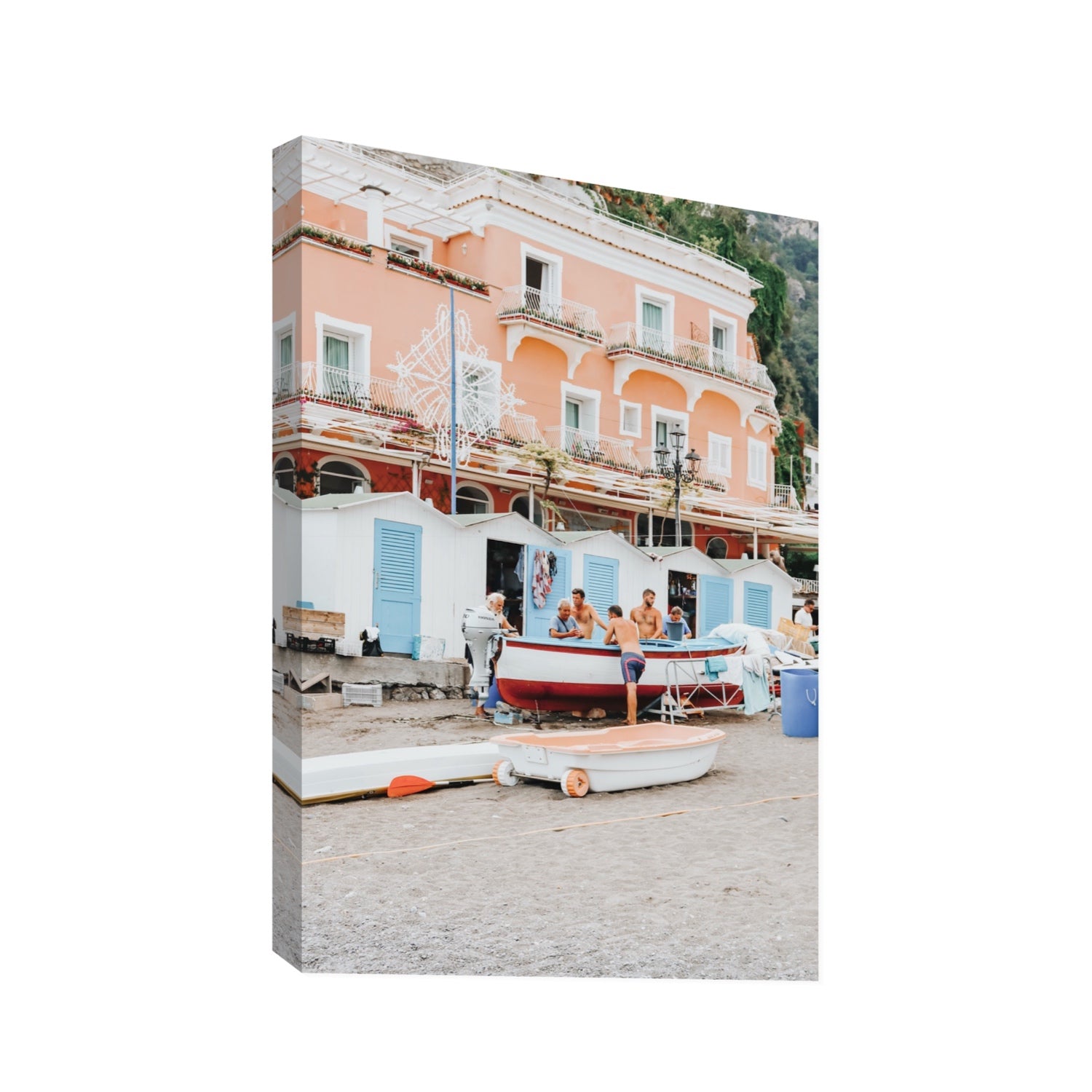 La Riunione della Mattina fine art print, Positano, Italy, Statement, Stretched Canvas