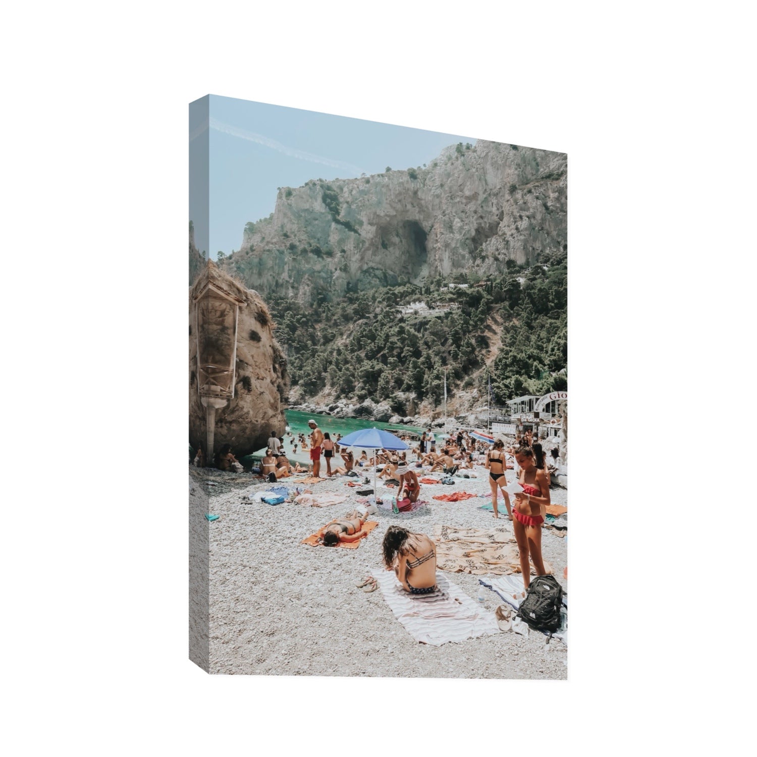 Marina Piccola Capri Mediterranean wall art Statement stretched canvas print