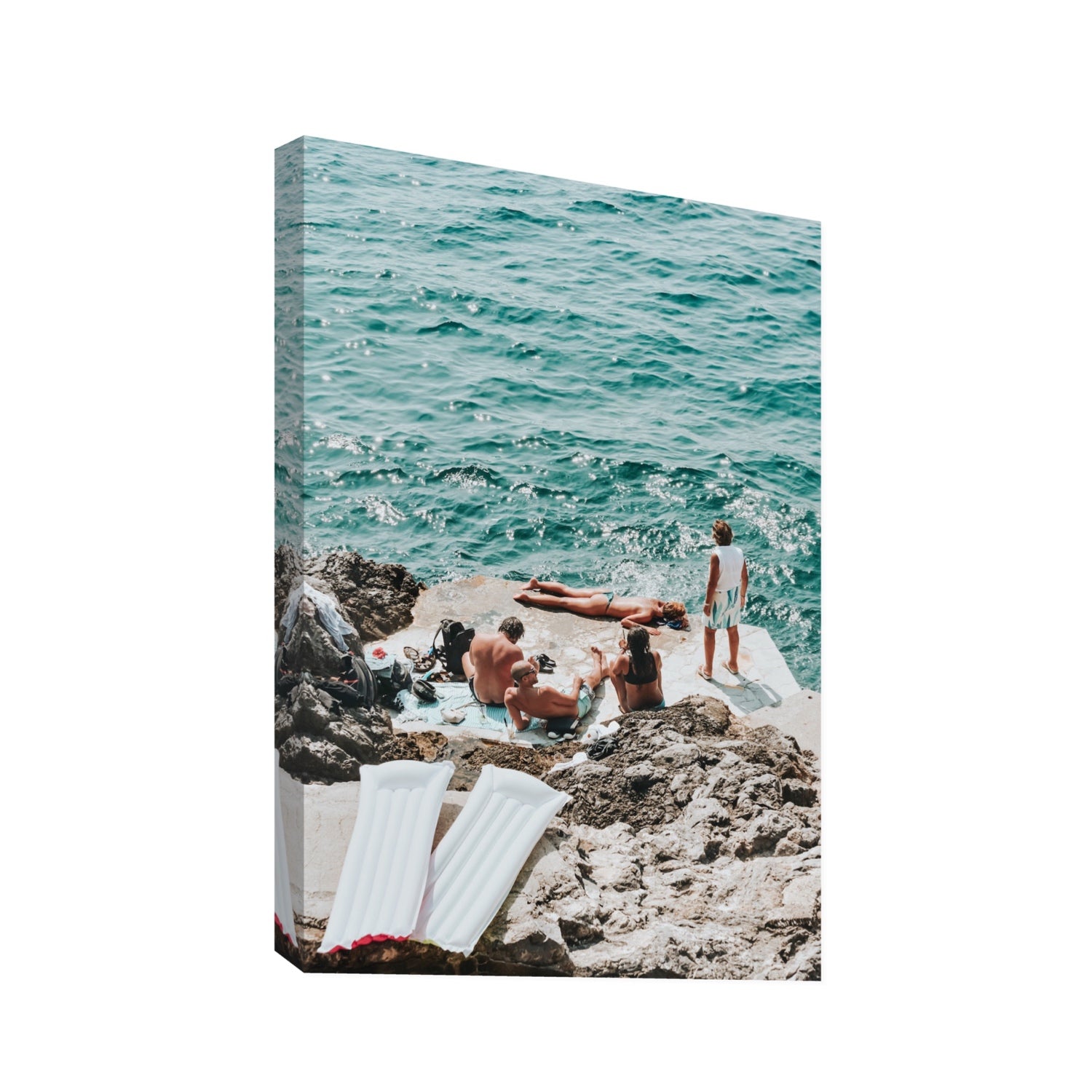 Gli Amici Praiano Amalfi Coast coastal wall art Statement stretched canvas print