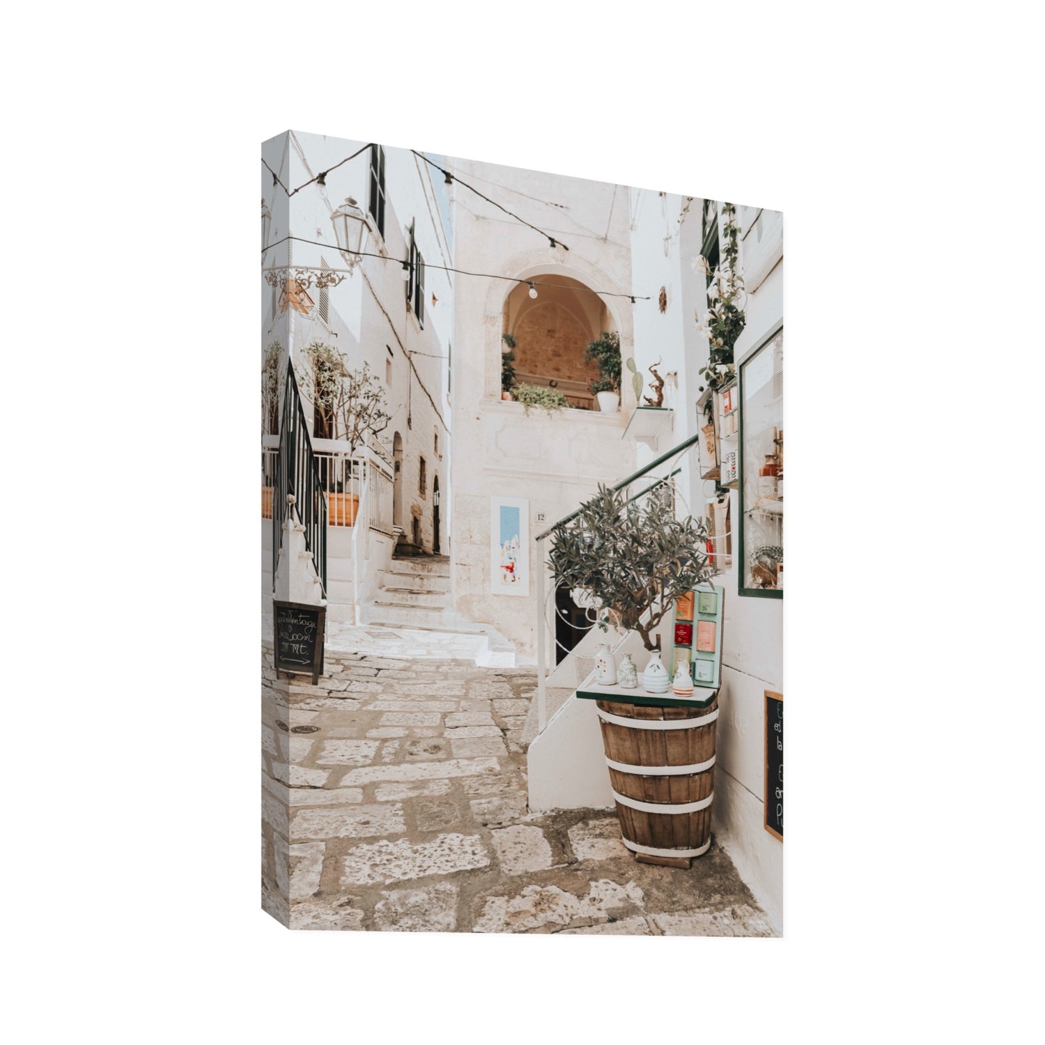 Olive Tree Lane Puglia Ostuni Mediterranean decor wall art Statement stretched canvas print