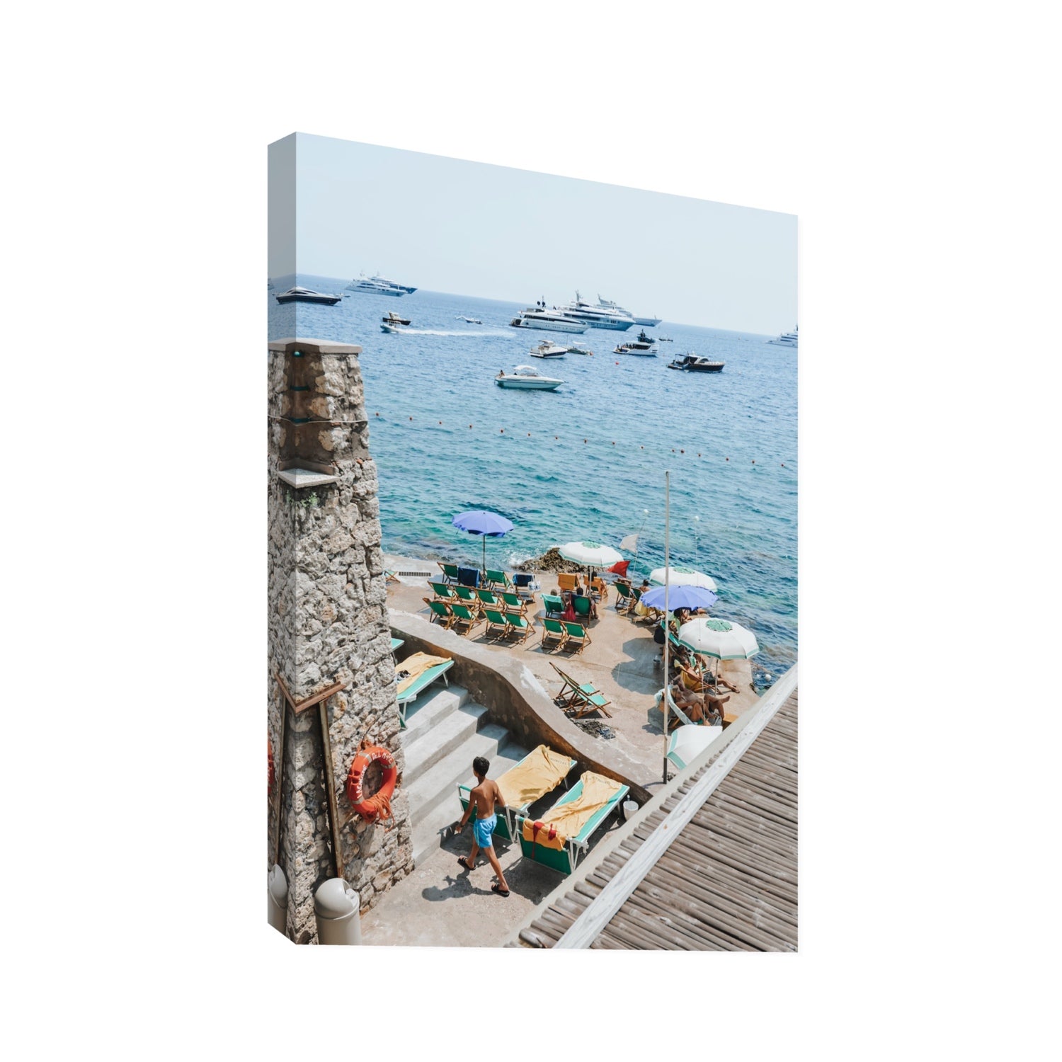 Canzone di Capri Capri Italian beach wall art Statement stretched canvas print