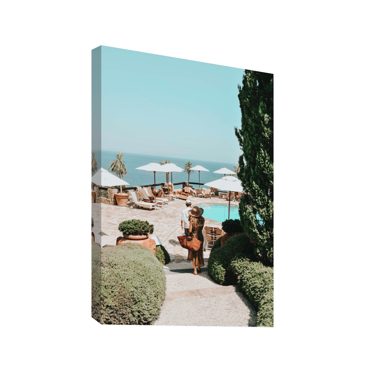 The World Is Your Catwalk Tuscany coastal wall art Statement stretched canvas print