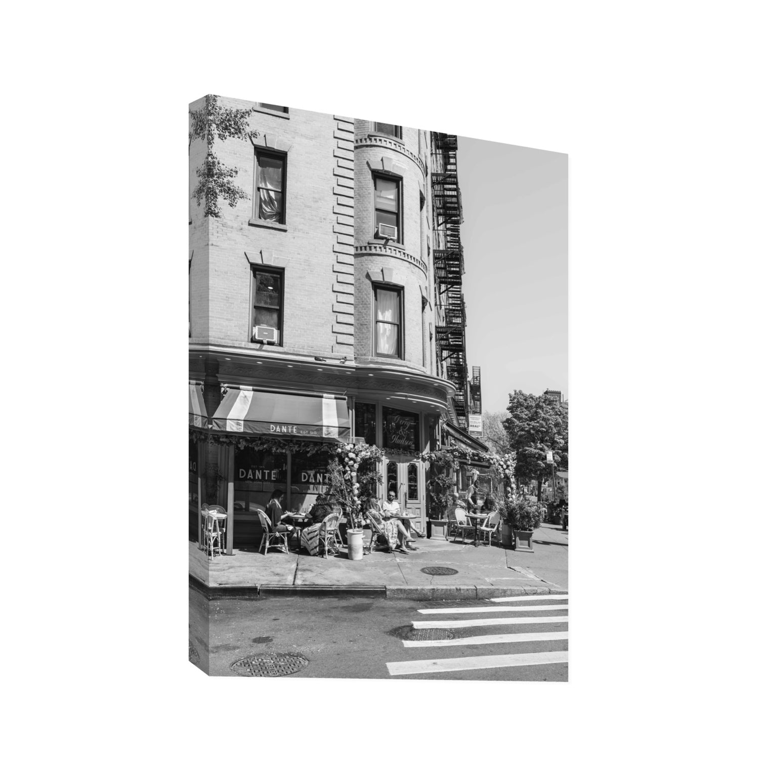 Sunny Soiree New York NYC Black & White wall art Statement stretched canvas print