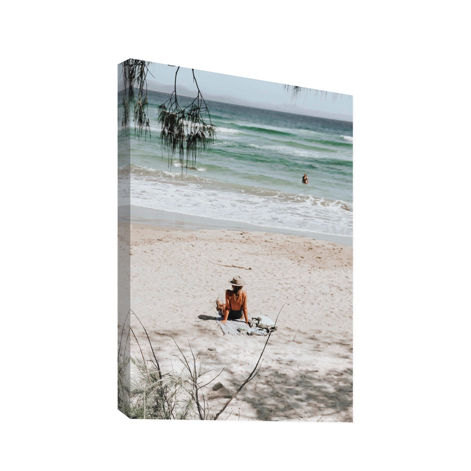 Take It Easy Byron Bay beach coastal decor wall art Statement stretched canvas print