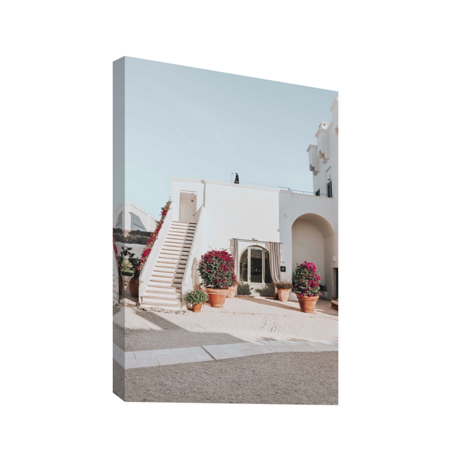 Scala Fiorita Puglia Mediterranean wall art Statement stretched canvas print
