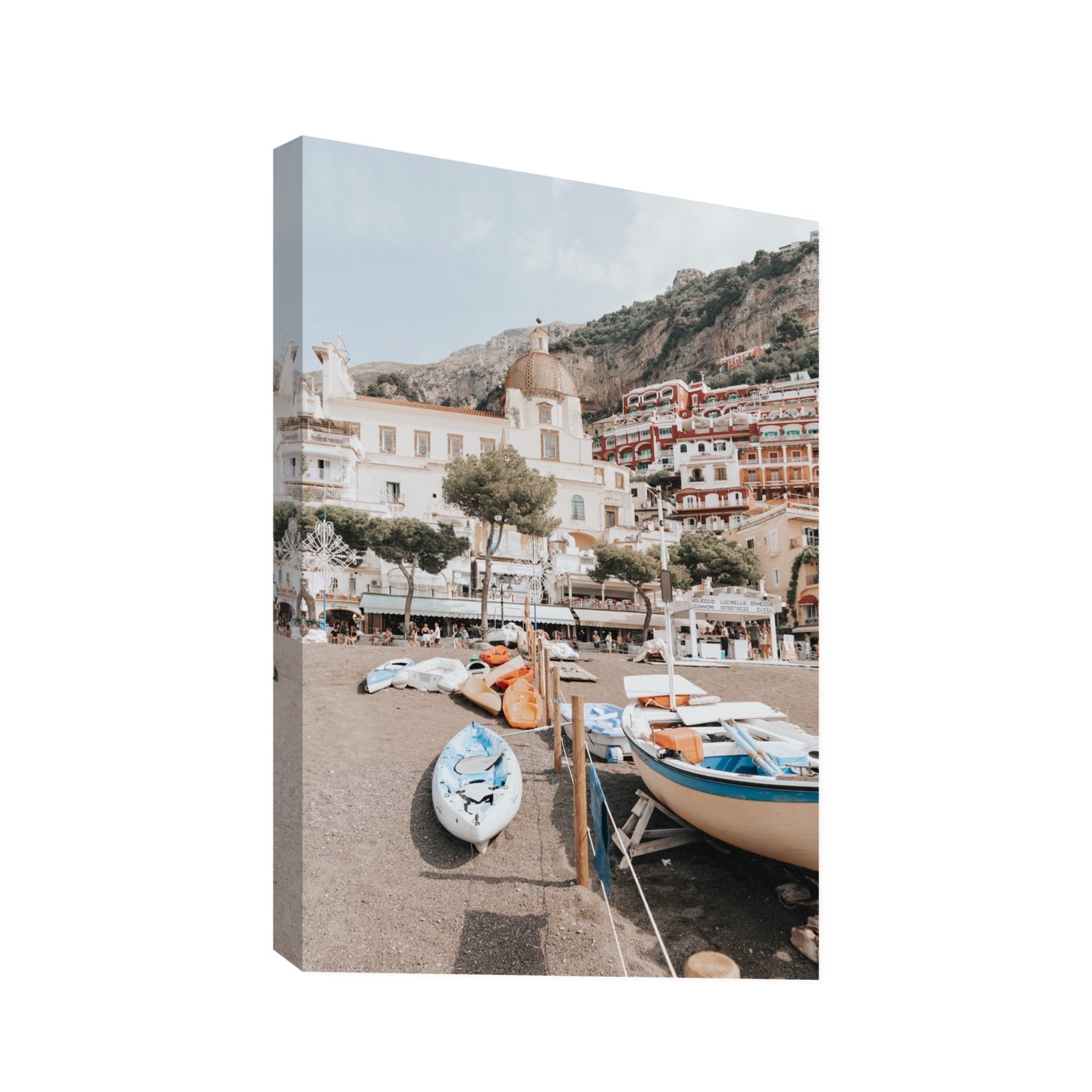 Seaside Hues Positano wall art Statement stretched canvas print