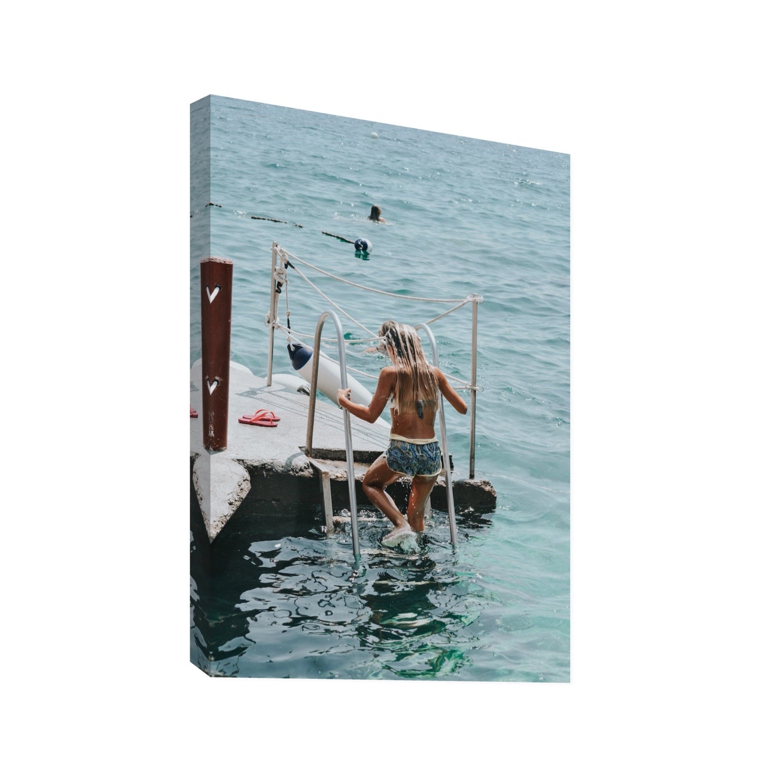 Little Mermaid Capri Mediterranean wall art Statement stretched canvas print