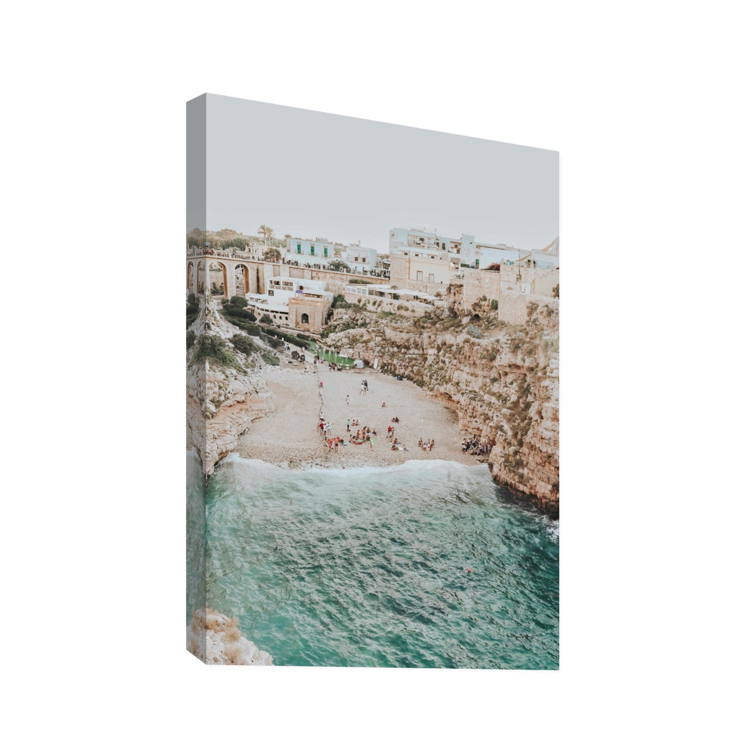 Polignano Vista Puglia coastal Italian beach fine art print Statement stretched canvas print