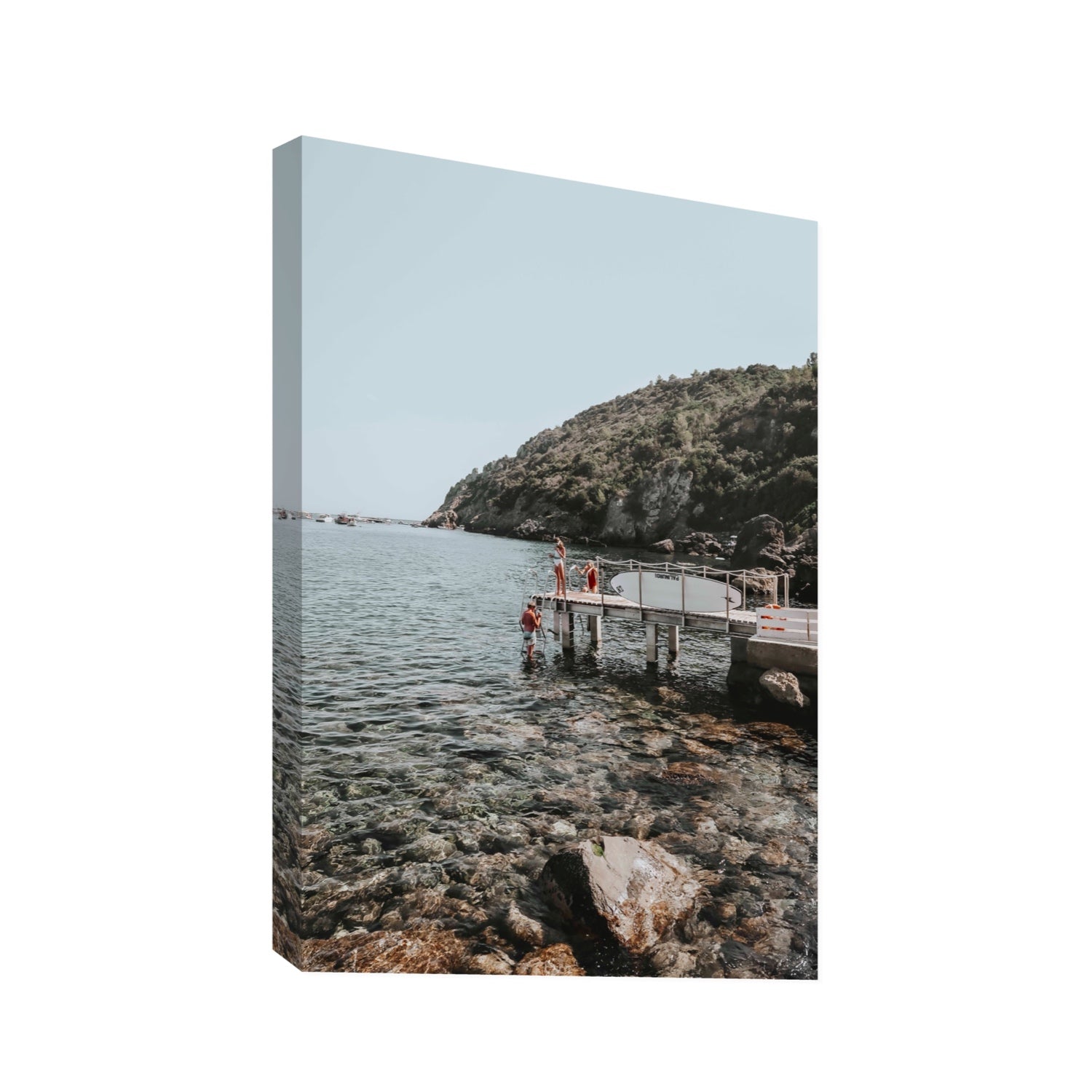 Tidal Explorers Tuscany coastal Italian wall art Statement stretched canvas print