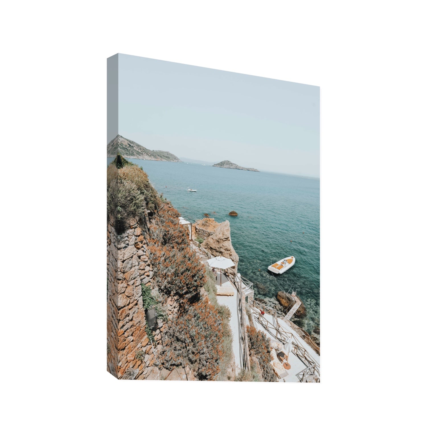 Front Row Seat Tuscany coastal wall art Statement stretched canvas print