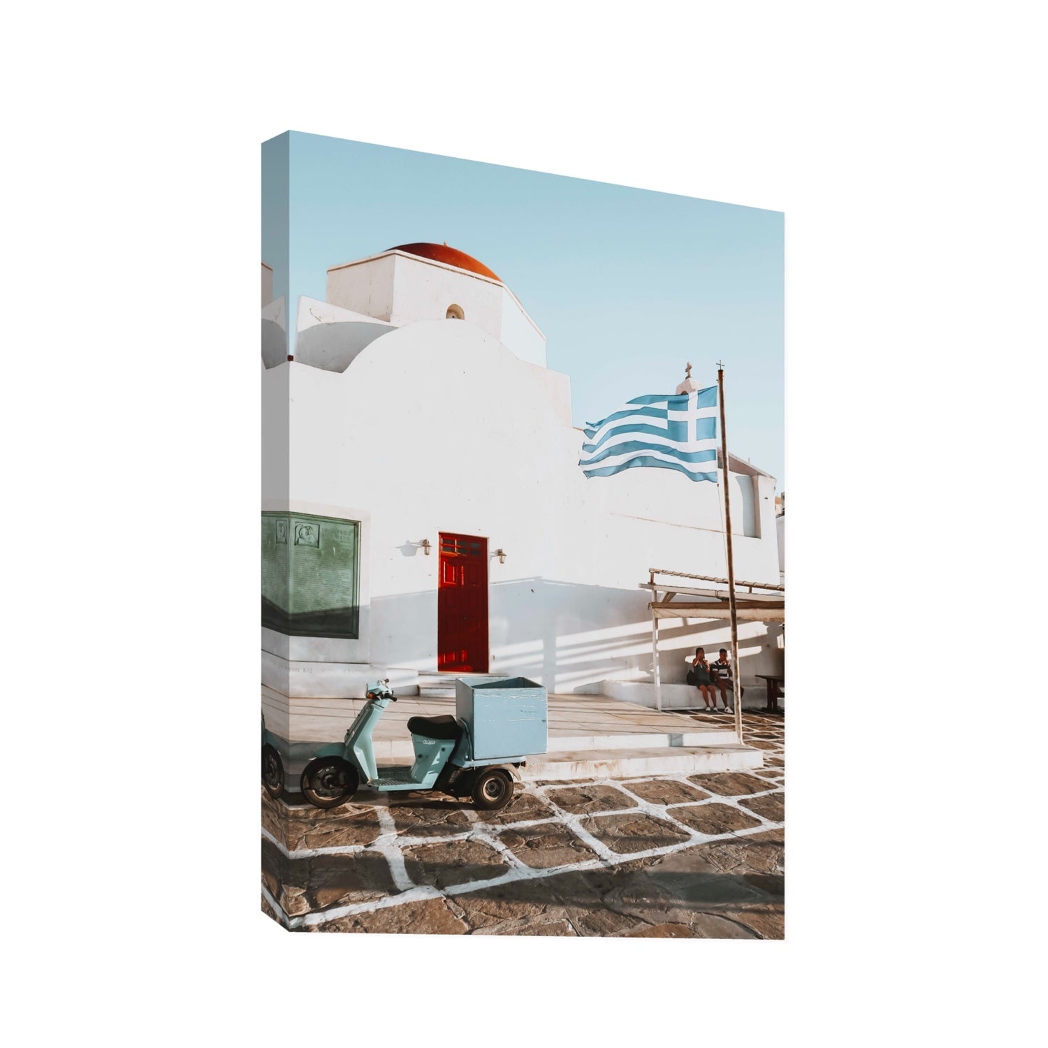 Mykonos Postcard fine art print, Mykonos, Greece, Statement, Stretched Canvas