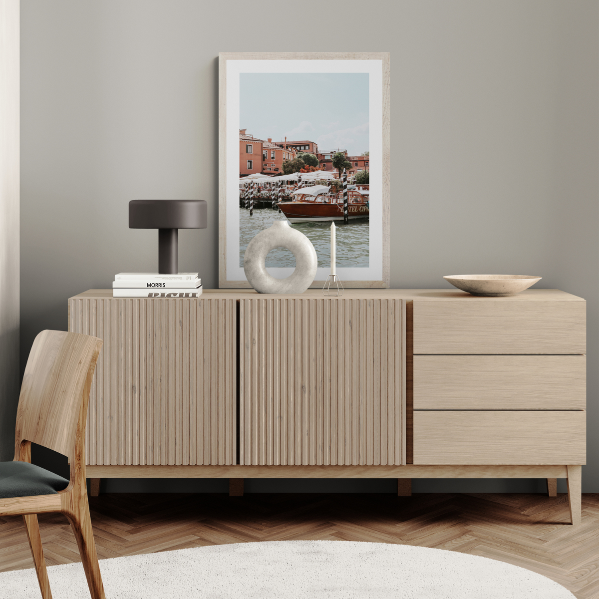 Queen Of The Adriatic Venice Italian wall art framed print styled in a room
