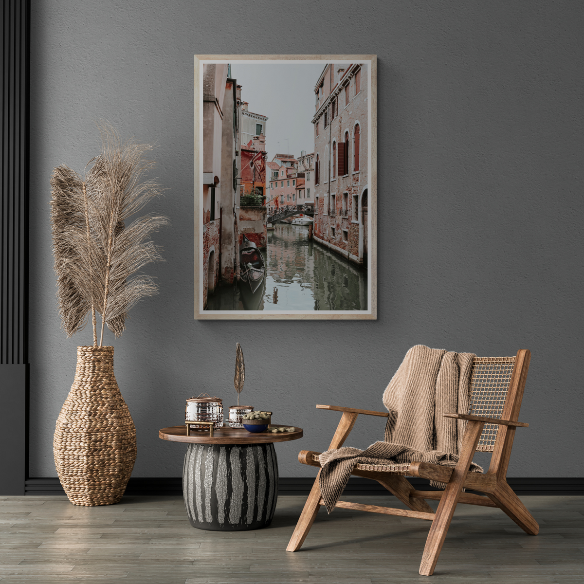 Laguna Veneta Venice Italian wall art framed print styled in a room view 3