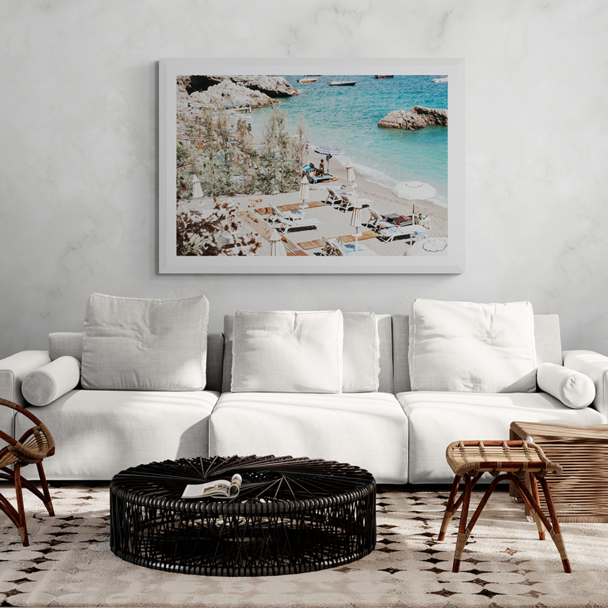 Life Could Be A Dream Amalfi wall art framed print styled in a room