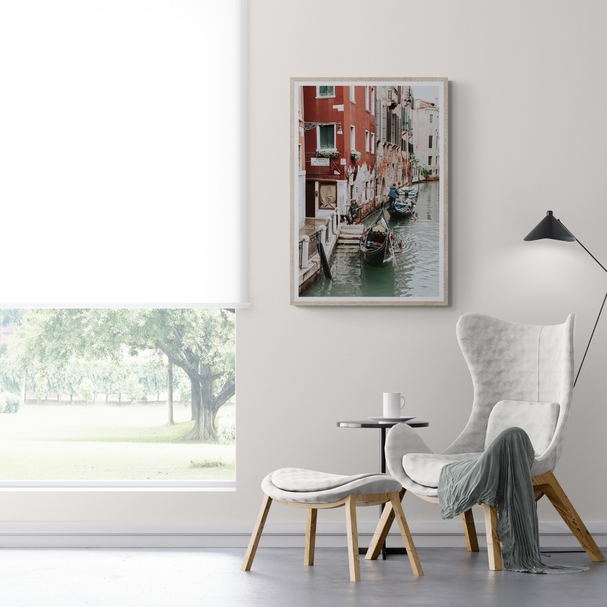 The Merchant Venice Canal Italian wall art framed print styled in a room view 2
