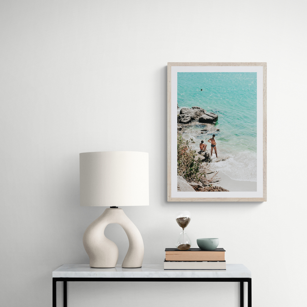 Scene Stealers Mykonos Greek island wall art framed print styled in a room view 2