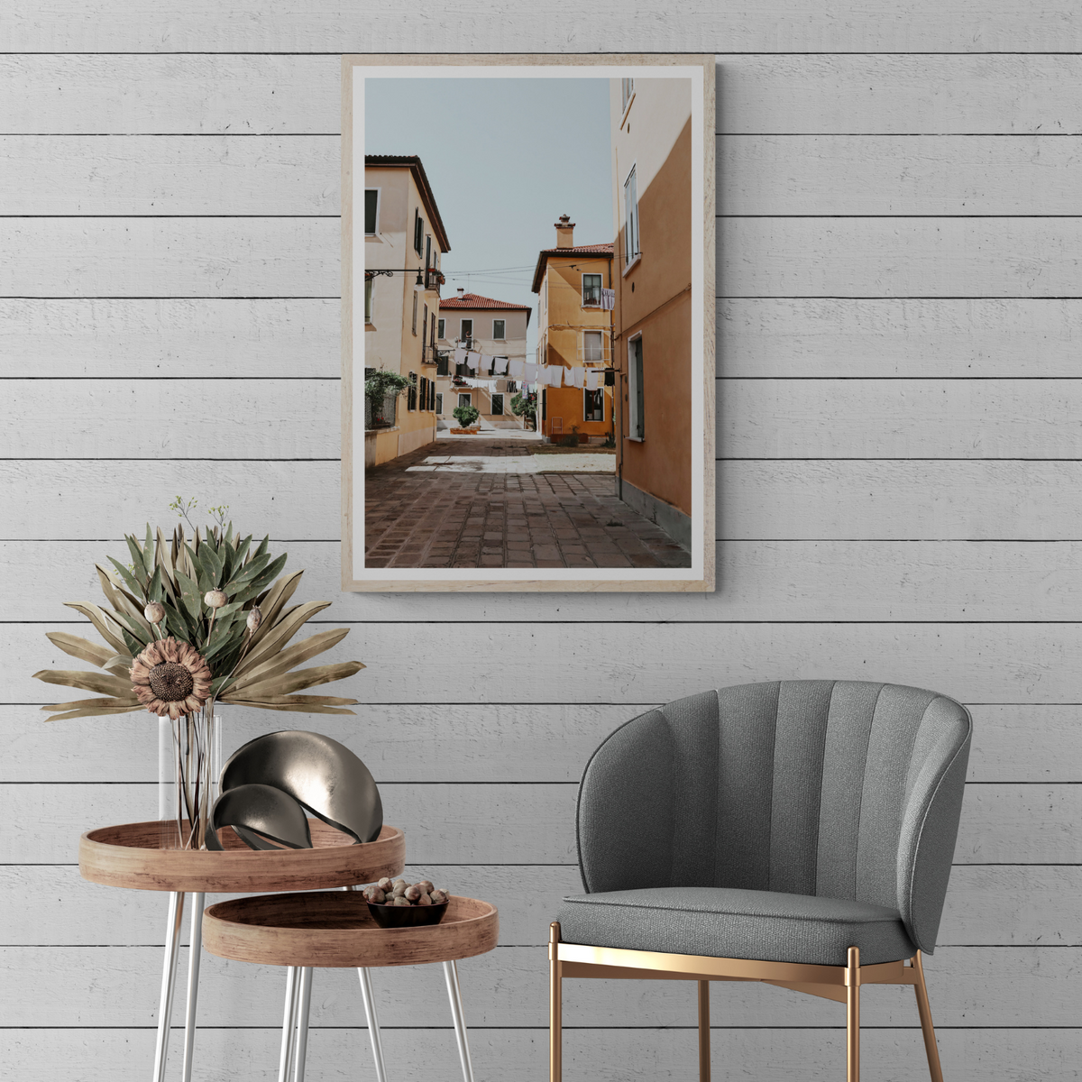Terraferma Venice Italian wall art framed print styled in a room view 3