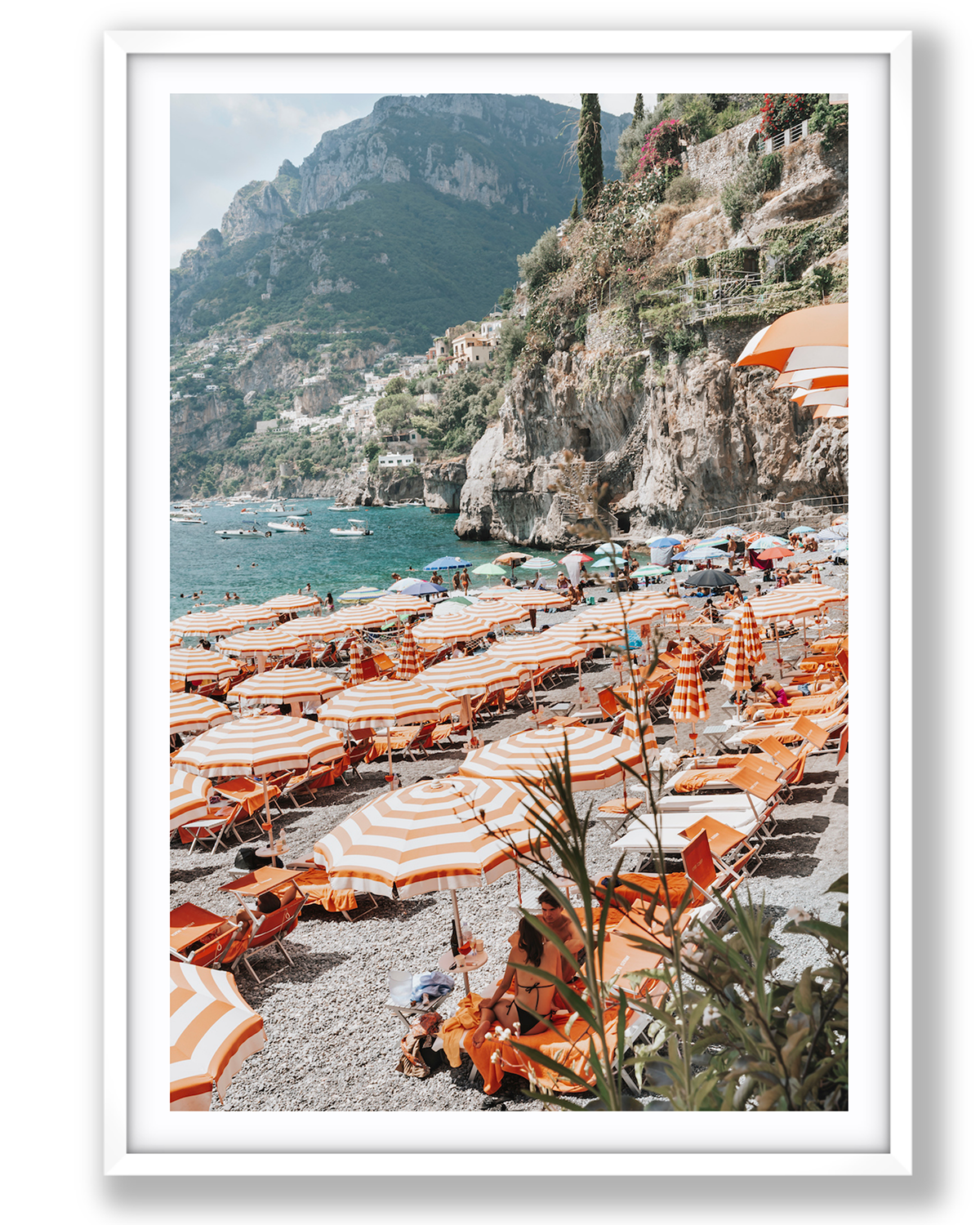 Bagni d'Arienzo shown as a Fine Art Canvas in a natural oak float frame