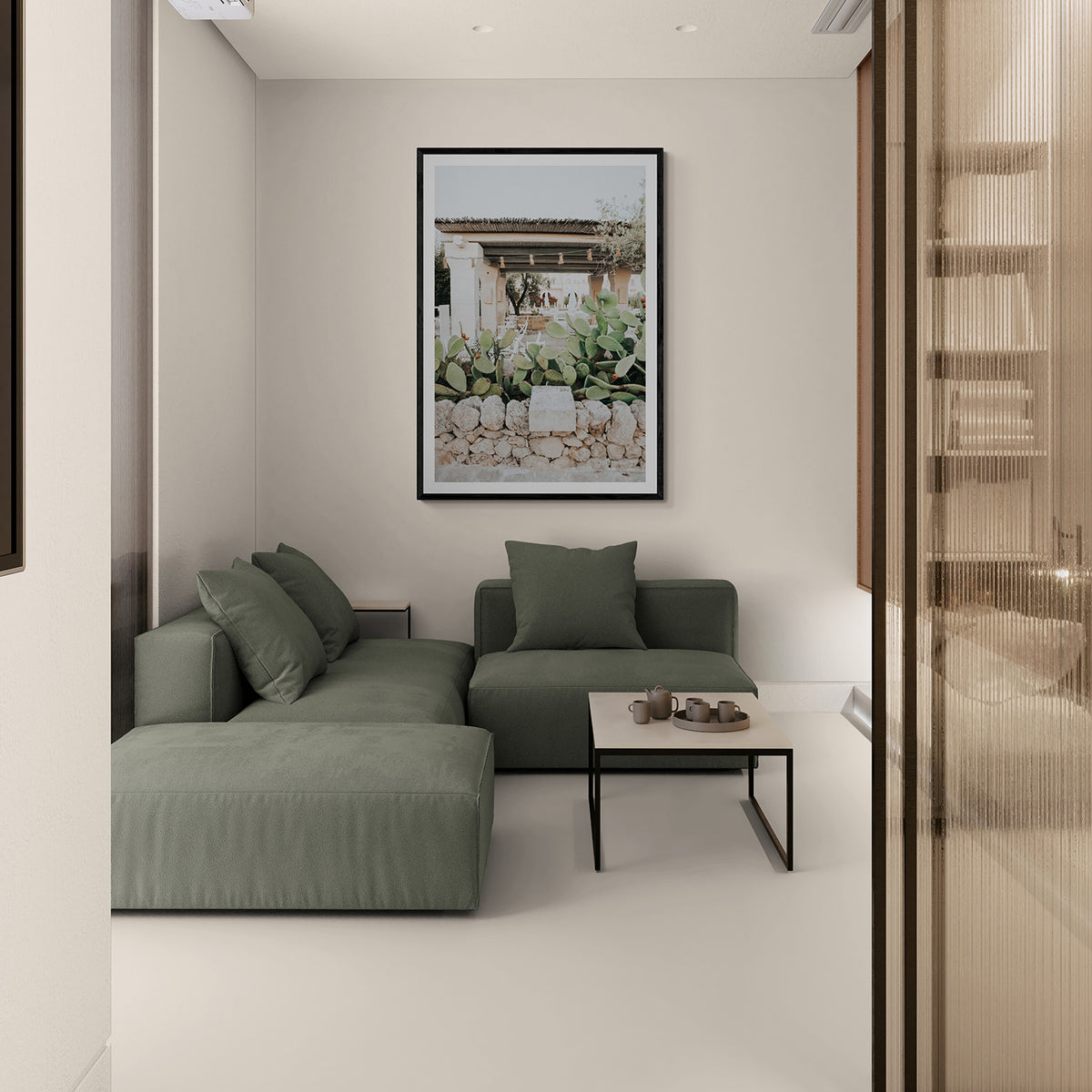 Puglia Flora Puglia Borgo Egnazia Mediterranean wall art black framed print styled in a room