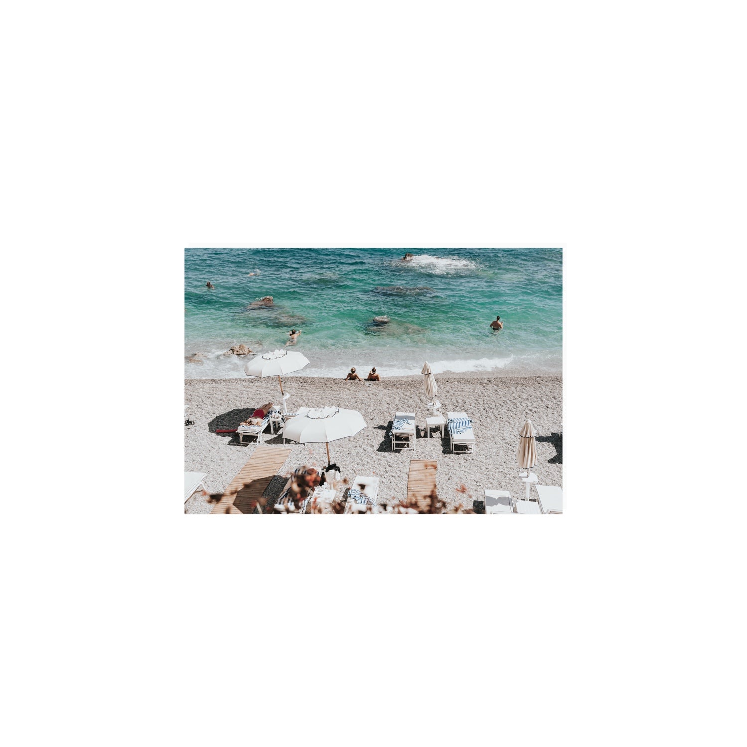 Amicizia Amalfi Italian beach wall art A5, 21 x 14.8 cm unframed fine art canvas