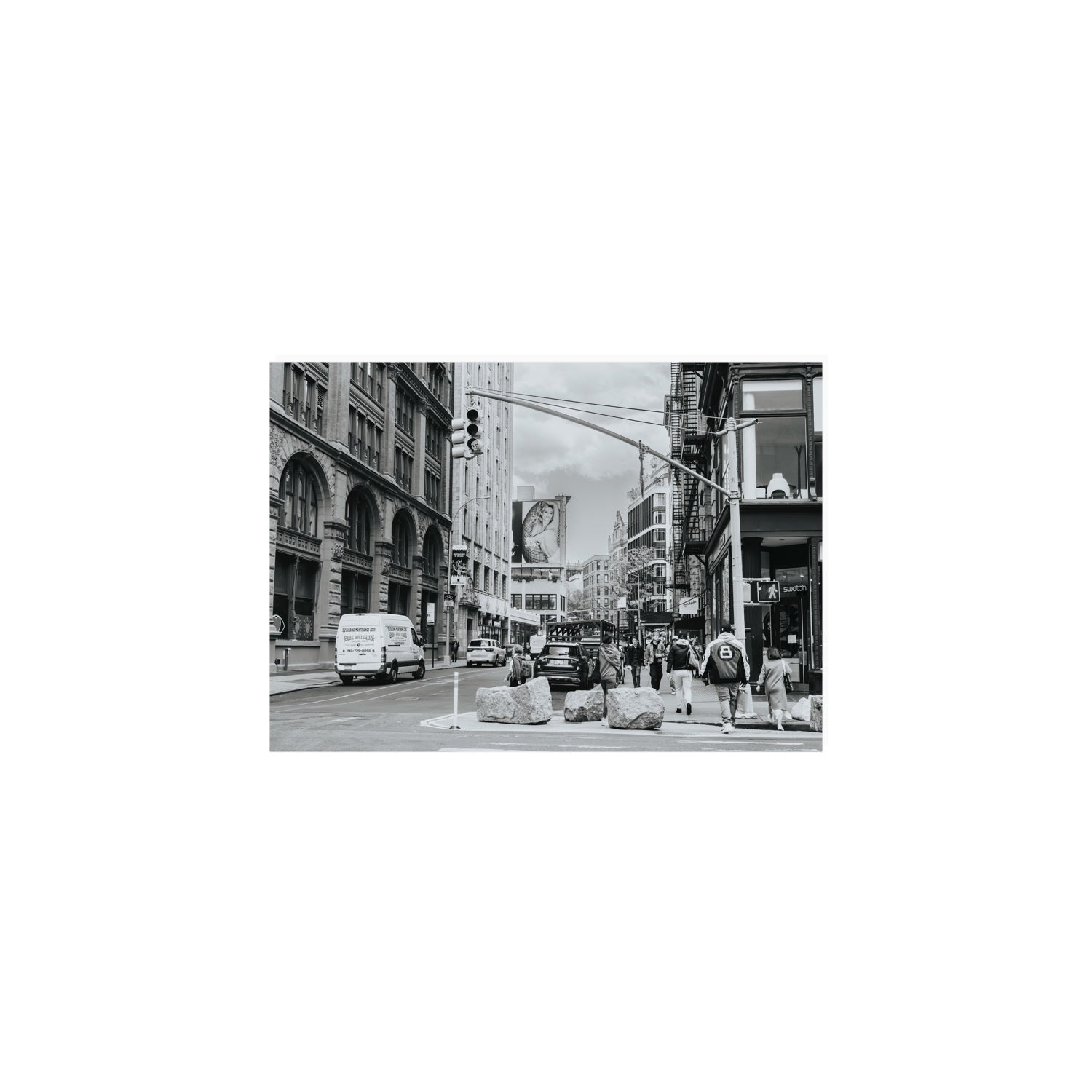 Inkwell Metropolis New York NYC Black & White wall art A5, 21 x 14.8 cm unframed fine art canvas