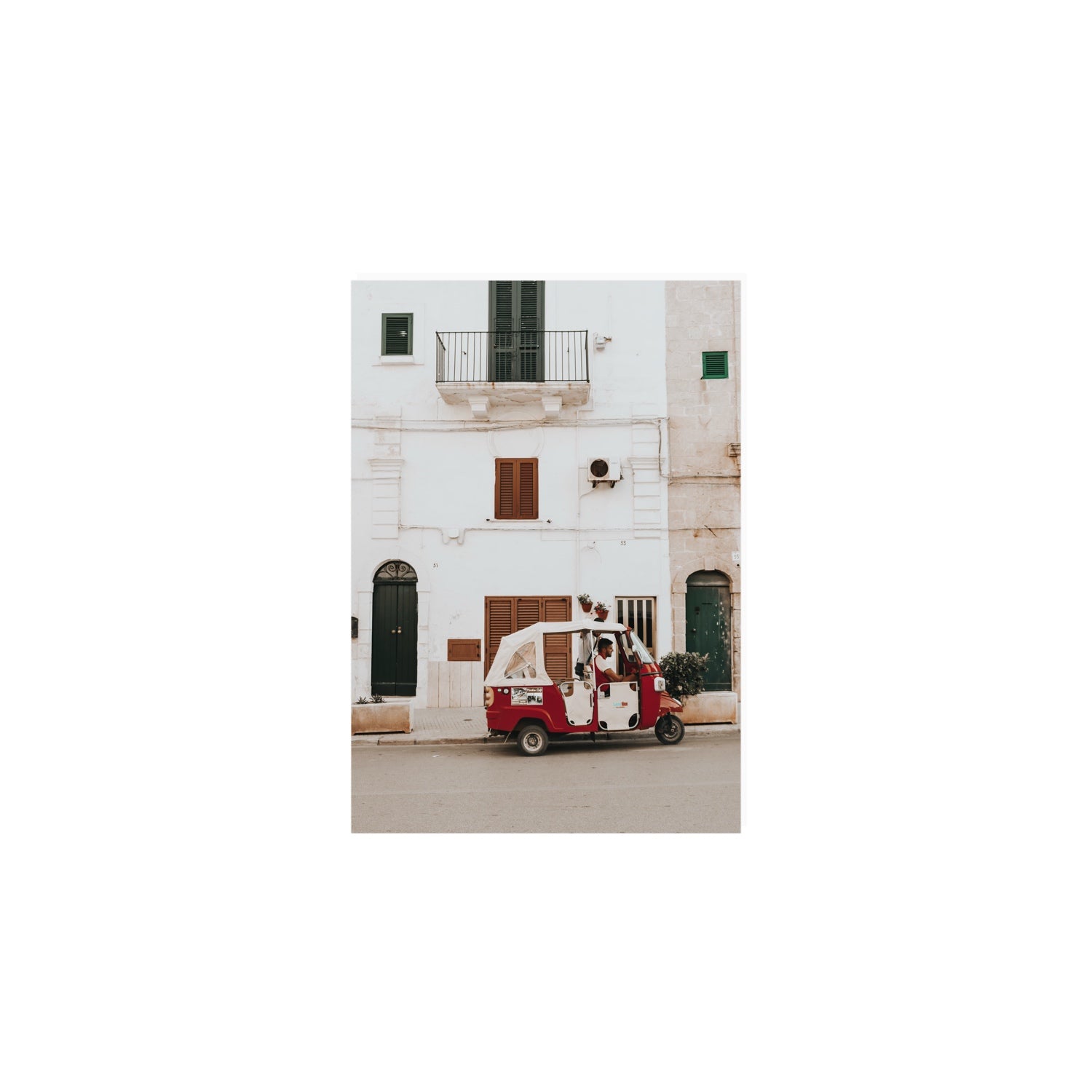 Groovy Piaggio Puglia Italian wall art A5, 21 x 14.8 cm unframed fine art canvas