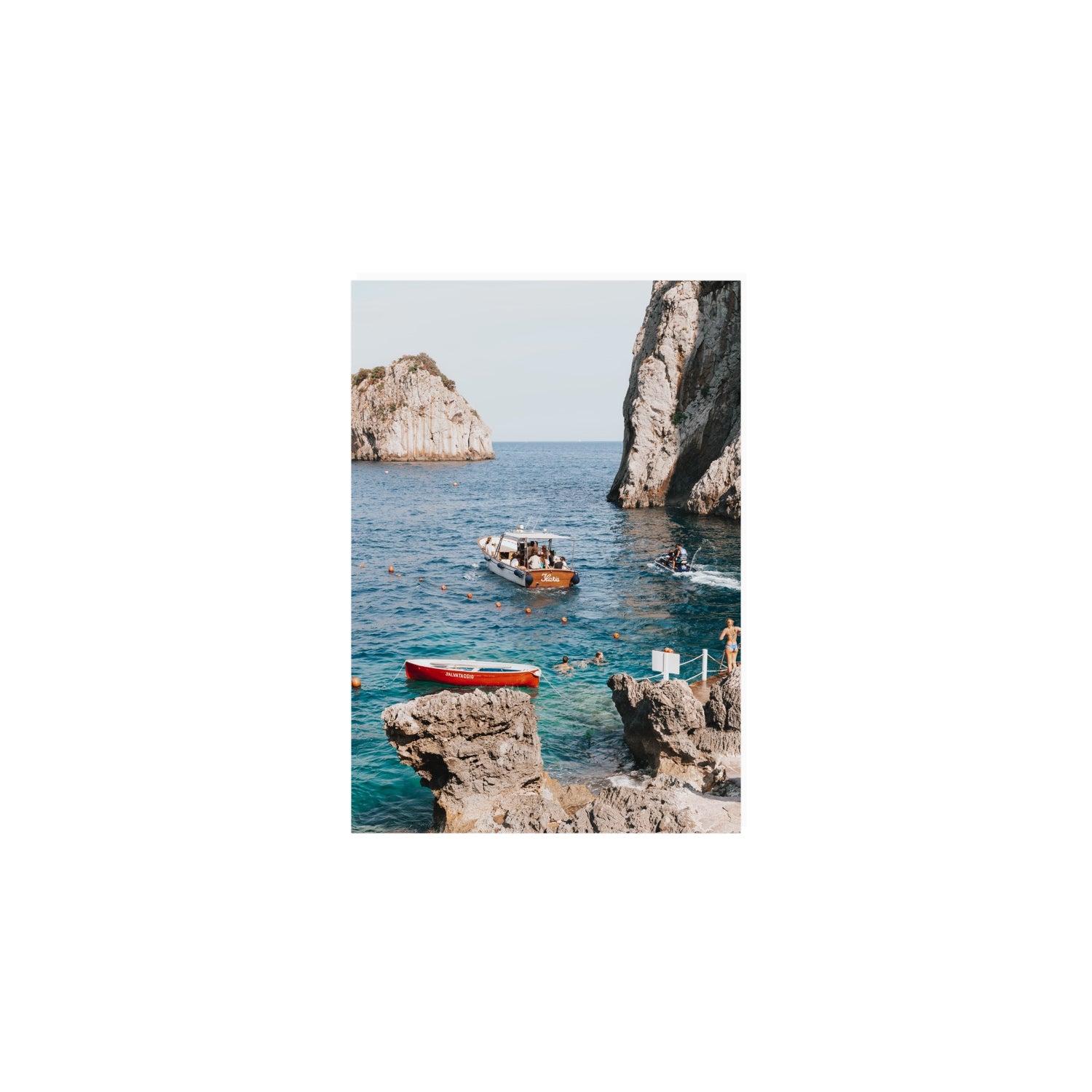 Set Sail Capri Sailboat coastal wall art A5, 21 x 14.8 cm unframed fine art canvas