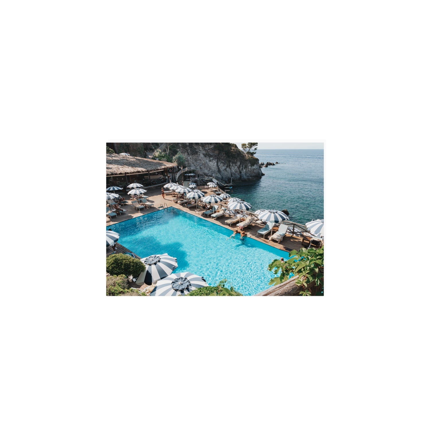 Oceanview Ischia Italian coastal wall art A5, 21 x 14.8 cm unframed fine art canvas