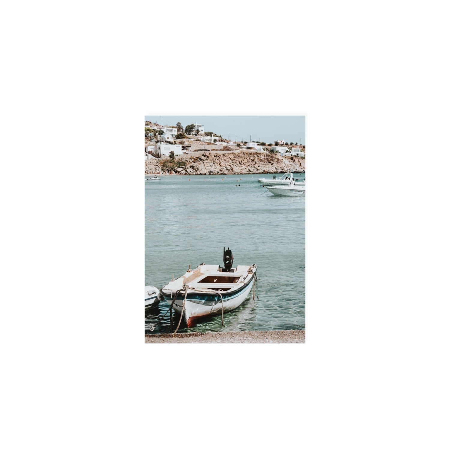 Classic Wheels Mykonos Greek island wall art A5, 21 x 14.8 cm unframed fine art canvas