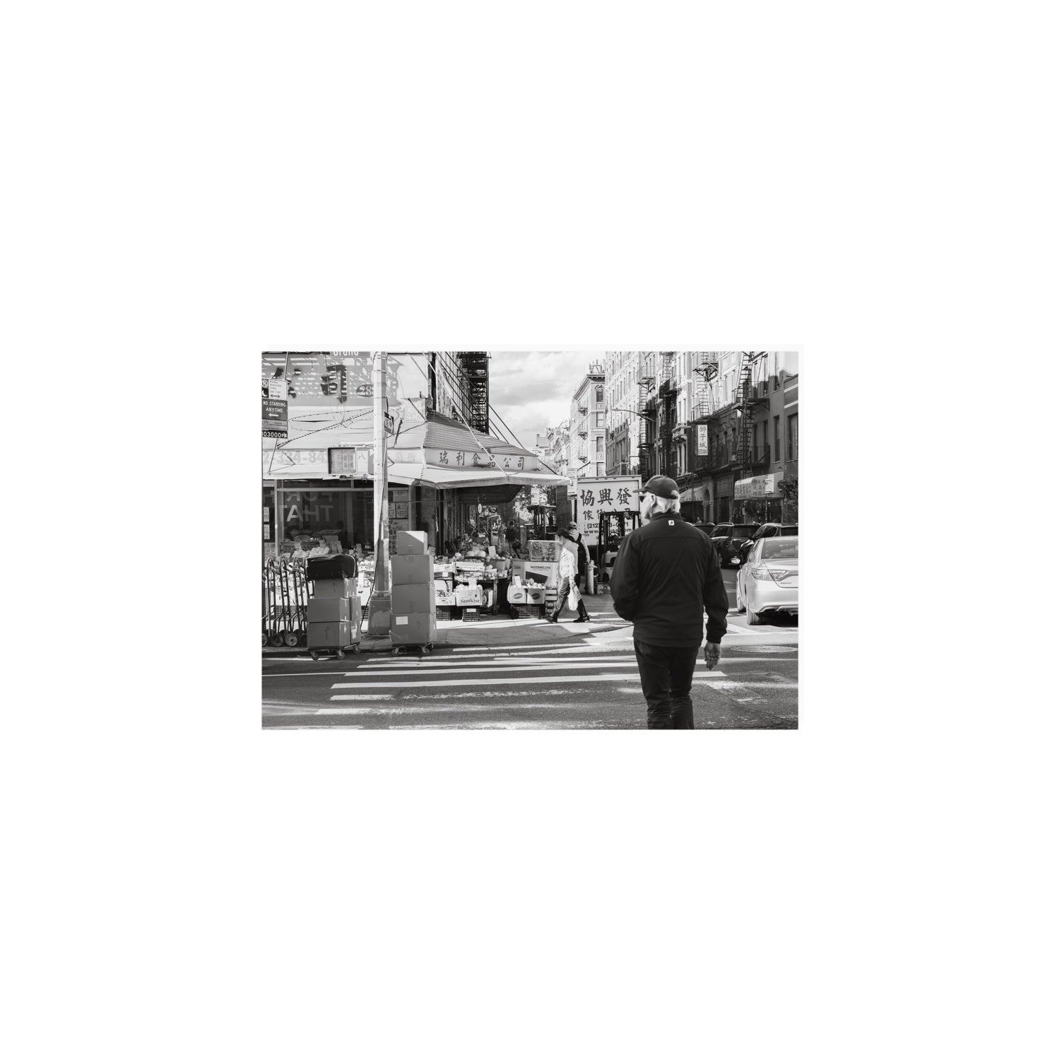 Chinatown New York NYC Street wall art A5, 21 x 14.8 cm unframed fine art canvas