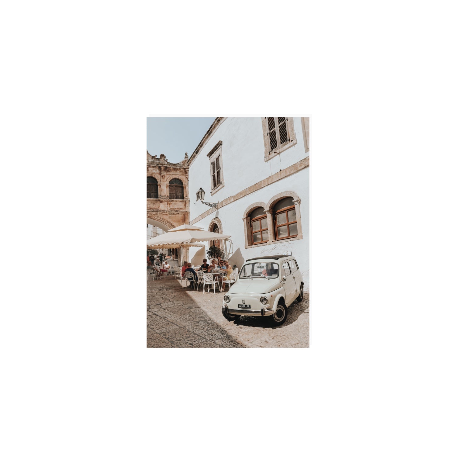 Piazza di Ostuni Puglia Italian wall art A5, 21 x 14.8 cm unframed fine art canvas