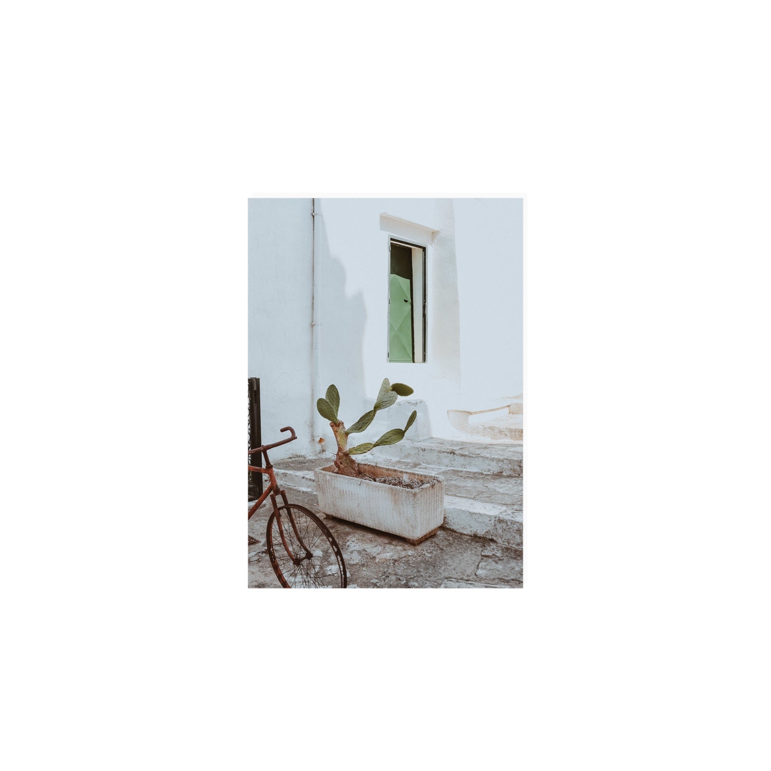 Simple Harmony Puglia Mediterranean wall art A5, 21 x 14.8 cm unframed fine art canvas