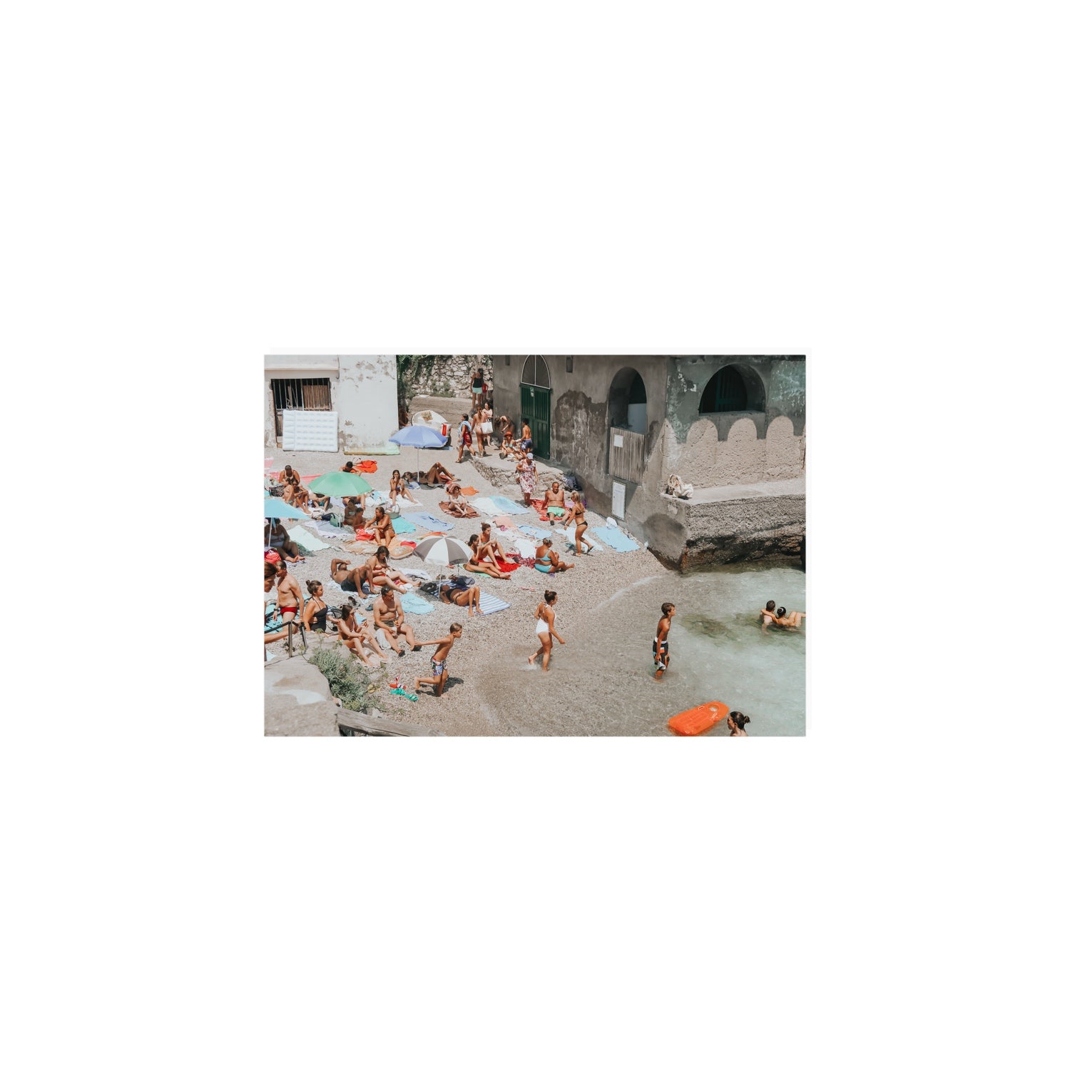 Heatwave Capri beach coastal wall art A5, 21 x 14.8 cm unframed fine art canvas