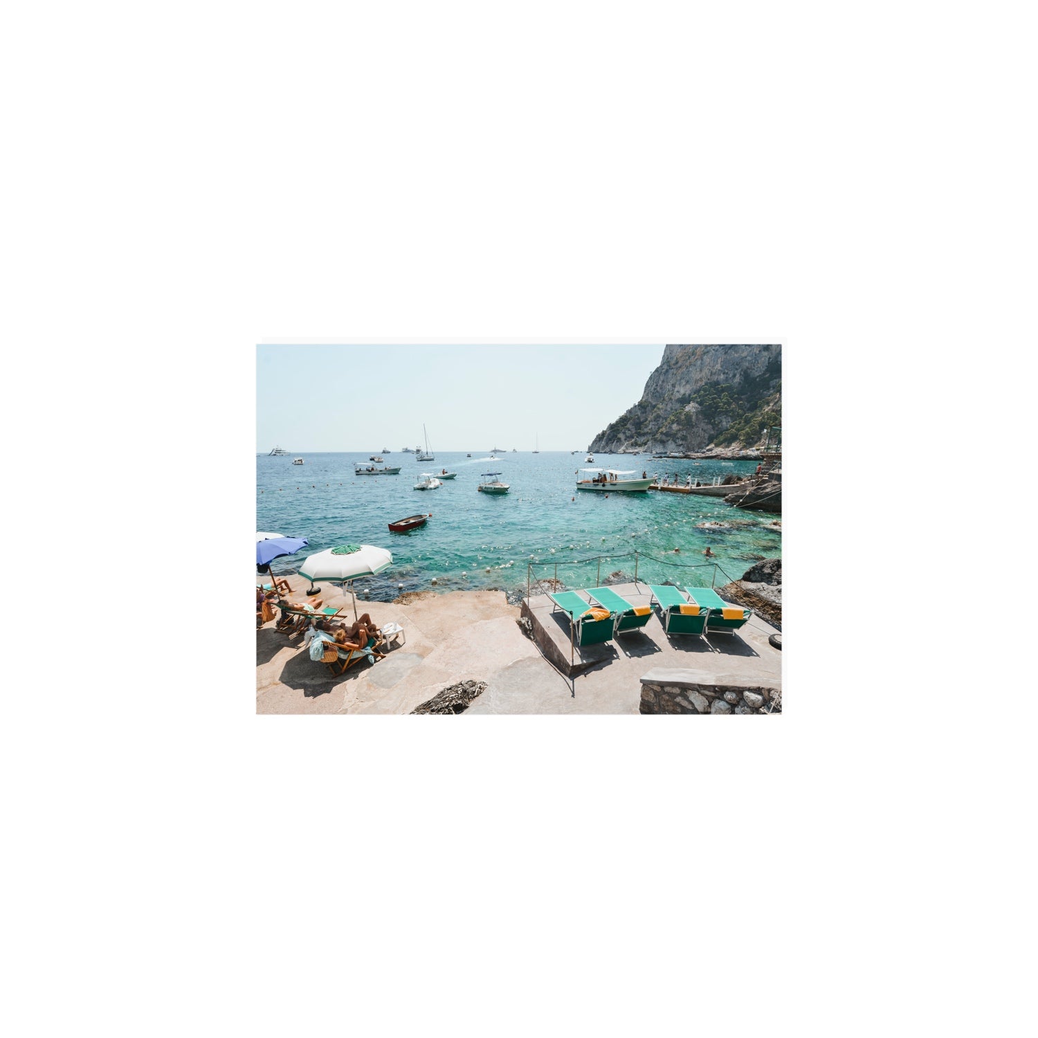 Save Me A Seat Capri Mediterranean wall art A5, 21 x 14.8 cm unframed fine art canvas