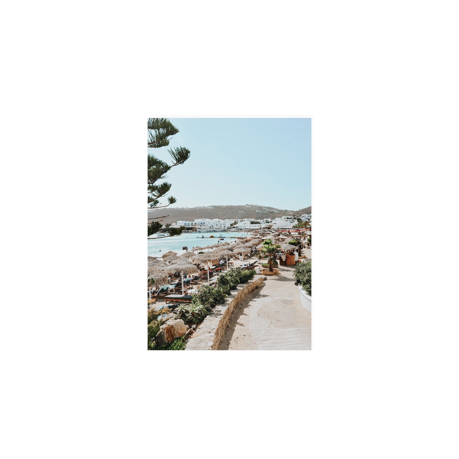 All Roads Lead To The Beach Mykonos Greek island wall art A5, 21 x 14.8 cm unframed fine art canvas