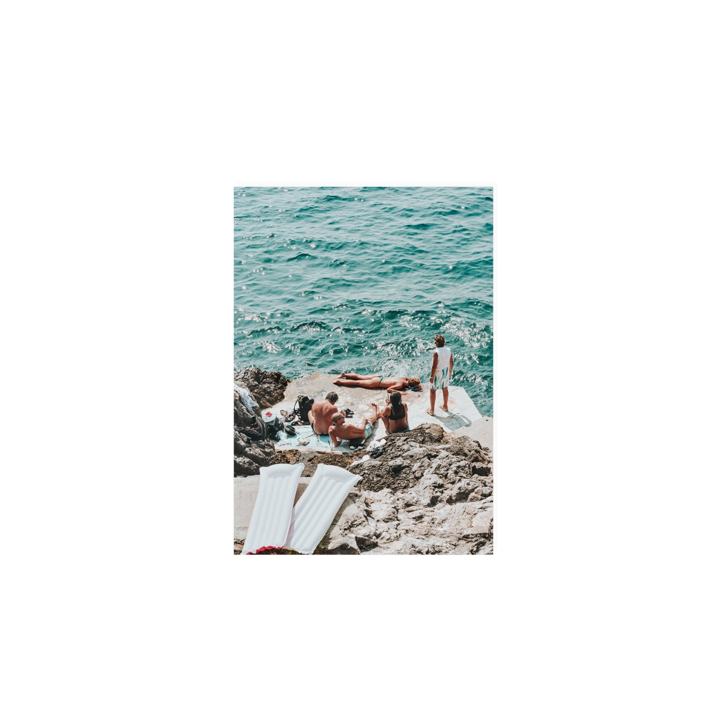 Gli Amici Praiano Amalfi Coast coastal wall art A5, 21 x 14.8 cm unframed fine art canvas