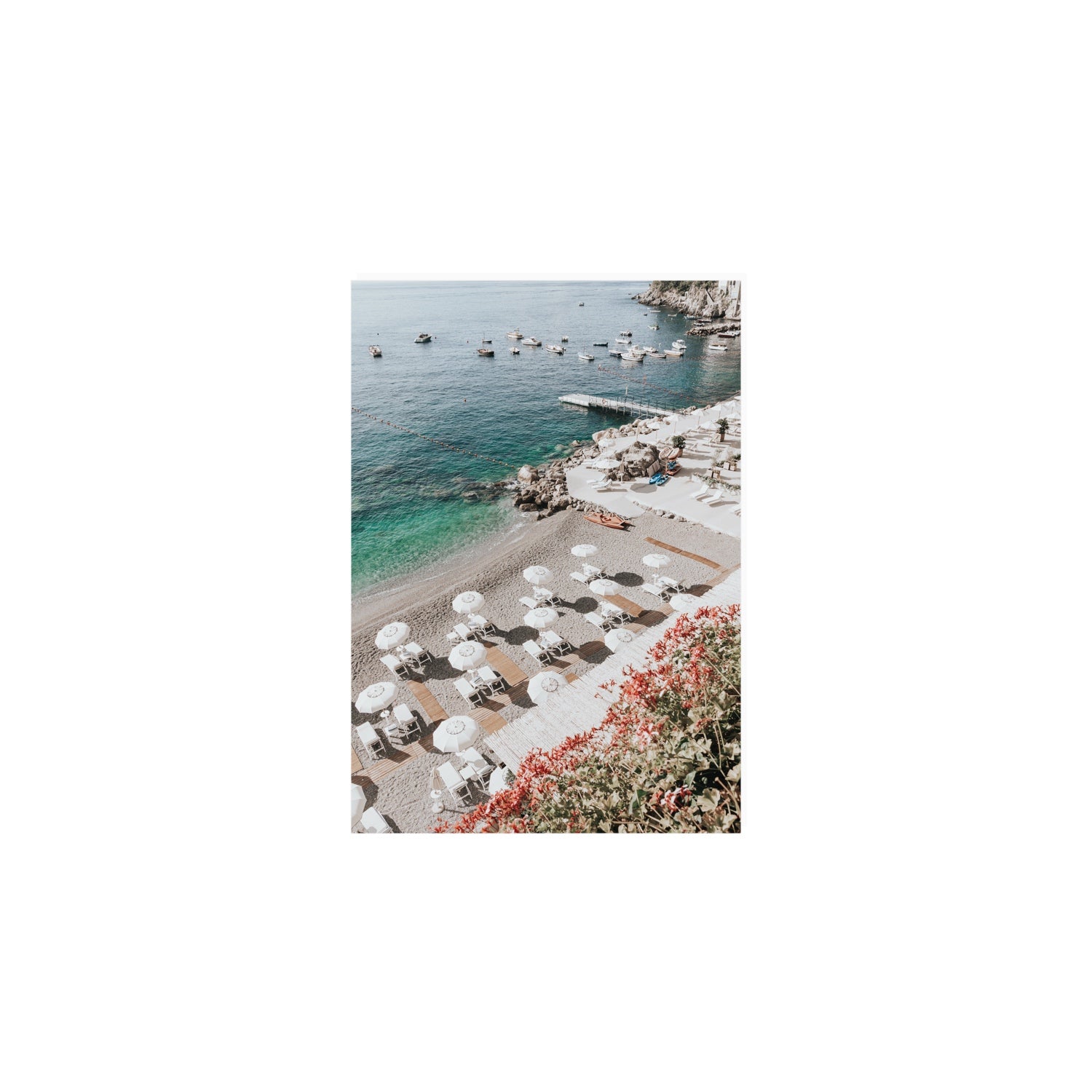Tranquil Oasis Amalfi coastal wall art A5, 21 x 14.8 cm unframed fine art canvas