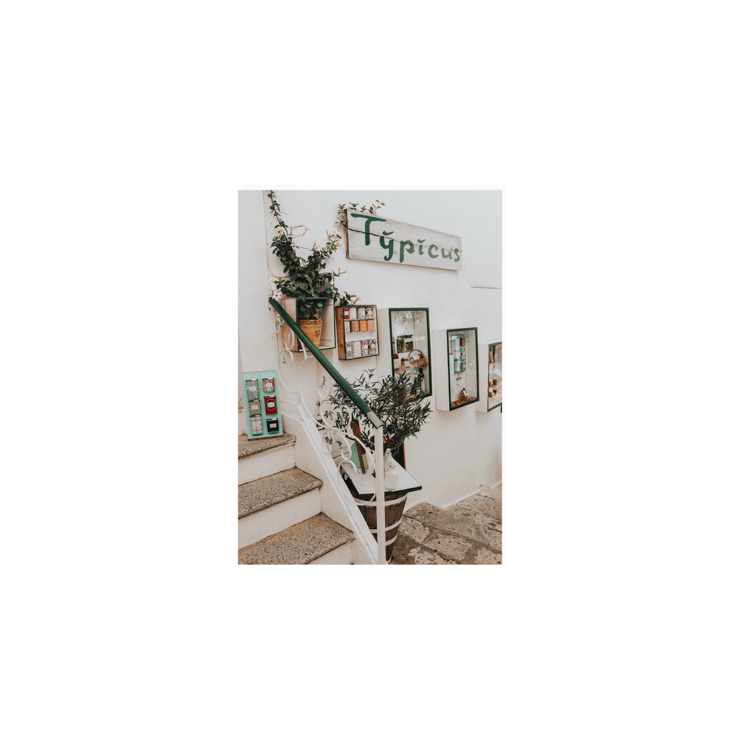 Il Negozio Puglia Ostuni wall art A5, 21 x 14.8 cm unframed fine art canvas