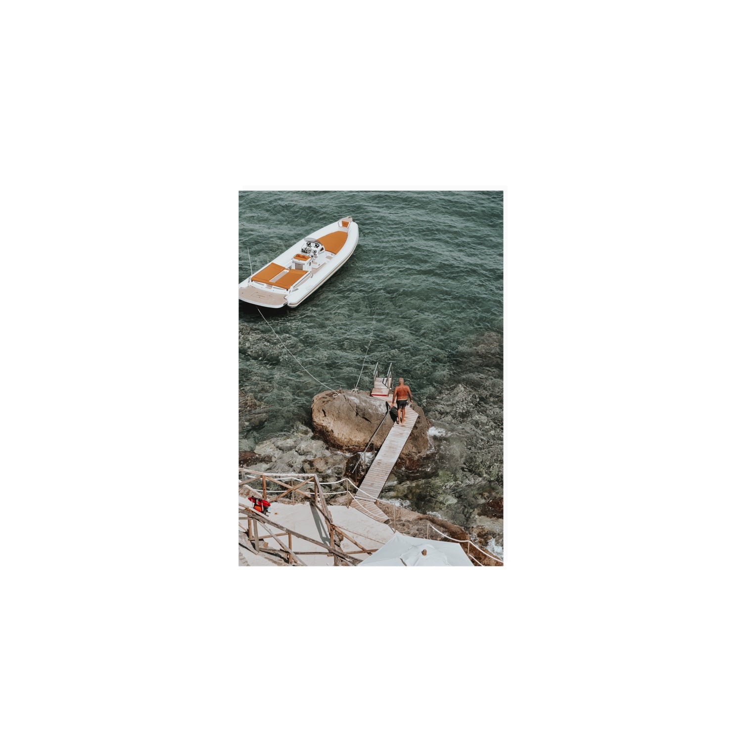 Secret Cove Tuscany coastal Italian wall art A5, 21 x 14.8 cm unframed fine art canvas