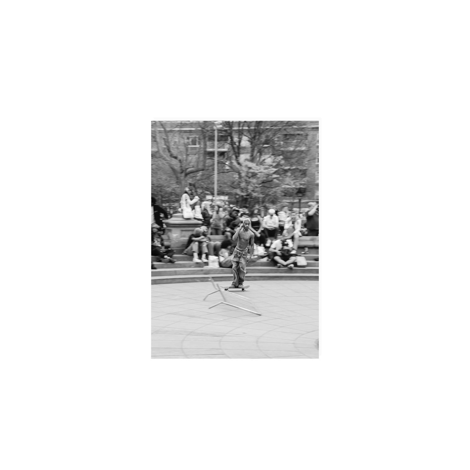 Skate Park Serenade New York NYC Black & White wall art A5, 21 x 14.8 cm unframed fine art canvas