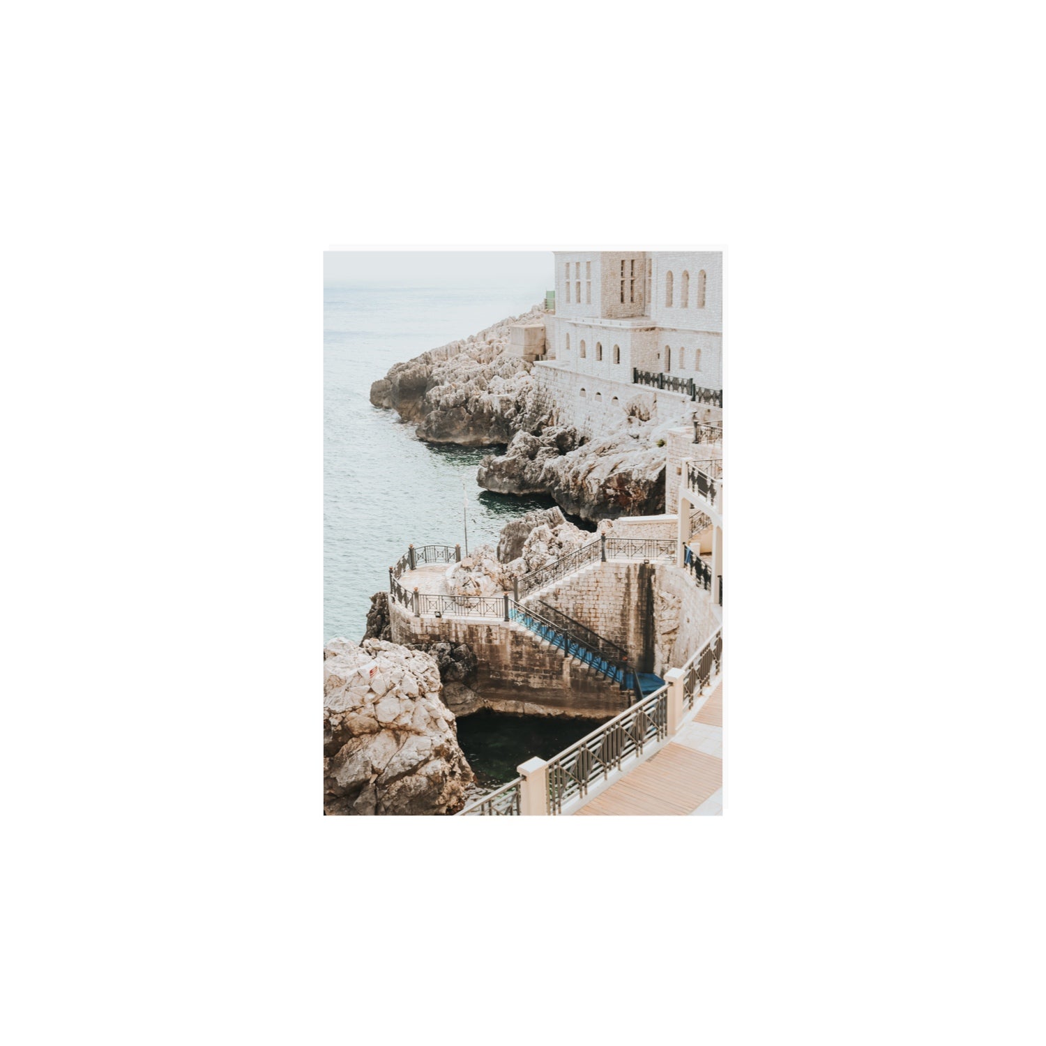Wellness Centre Puglia coastal wall art A4, 29.7 x 21 cm unframed fine art canvas