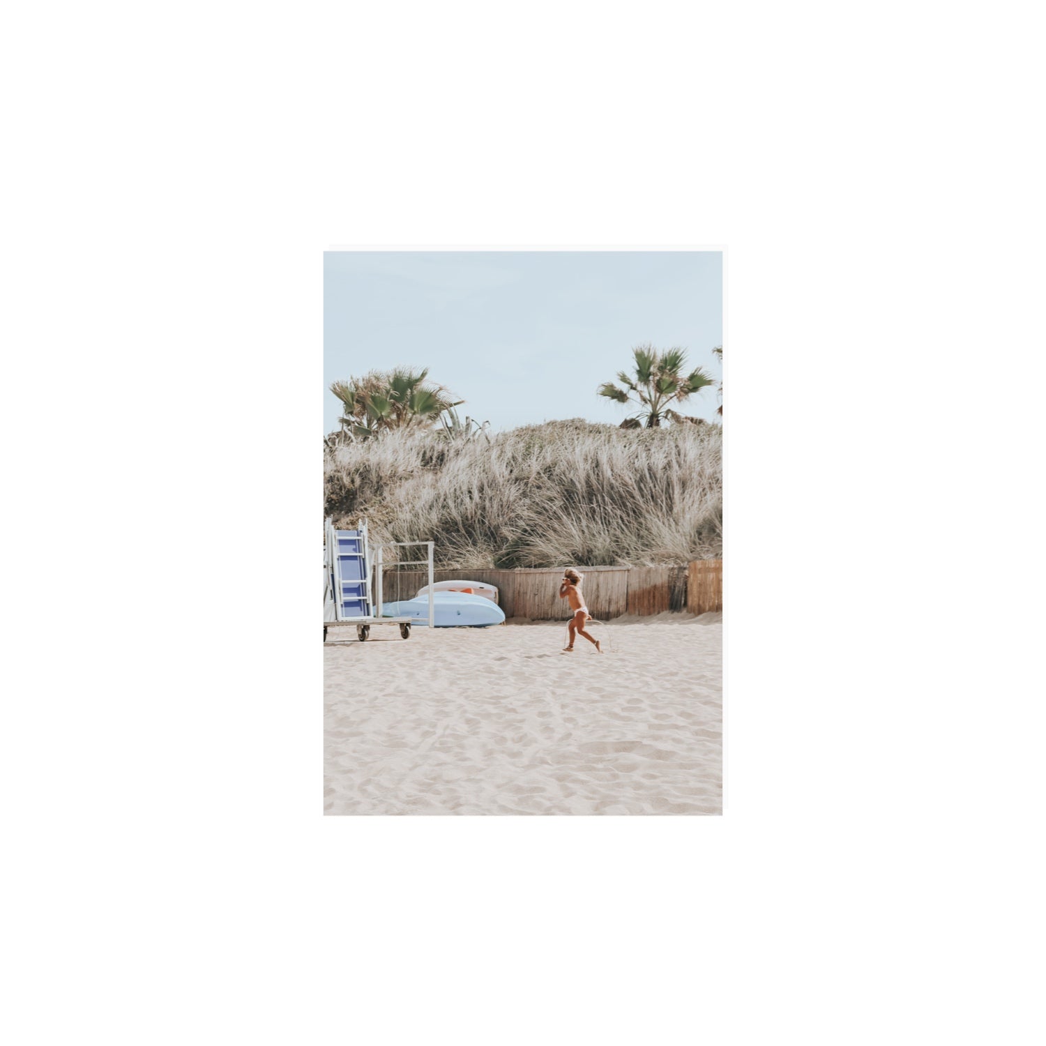Little Explorer Puglia beach coastal wall art A4, 29.7 x 21 cm unframed fine art canvas