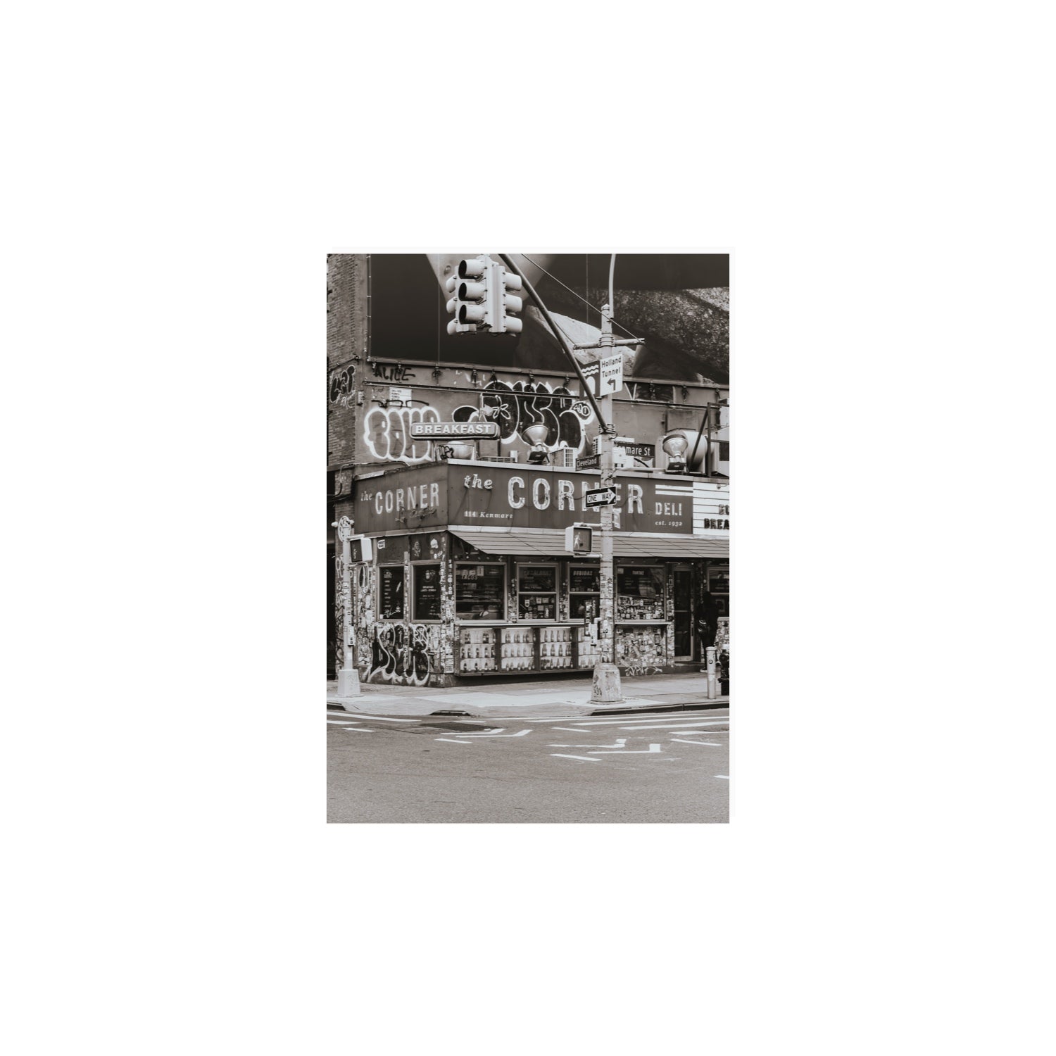Soho Deli New York NYC Black & White wall art A4, 29.7 x 21 cm unframed fine art canvas
