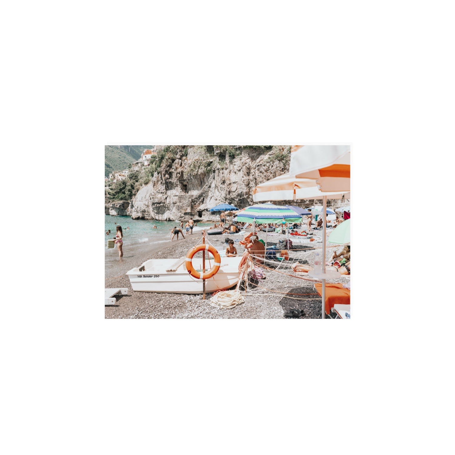 Bellezza By The Bay Positano wall art A4, 29.7 x 21 cm unframed fine art canvas