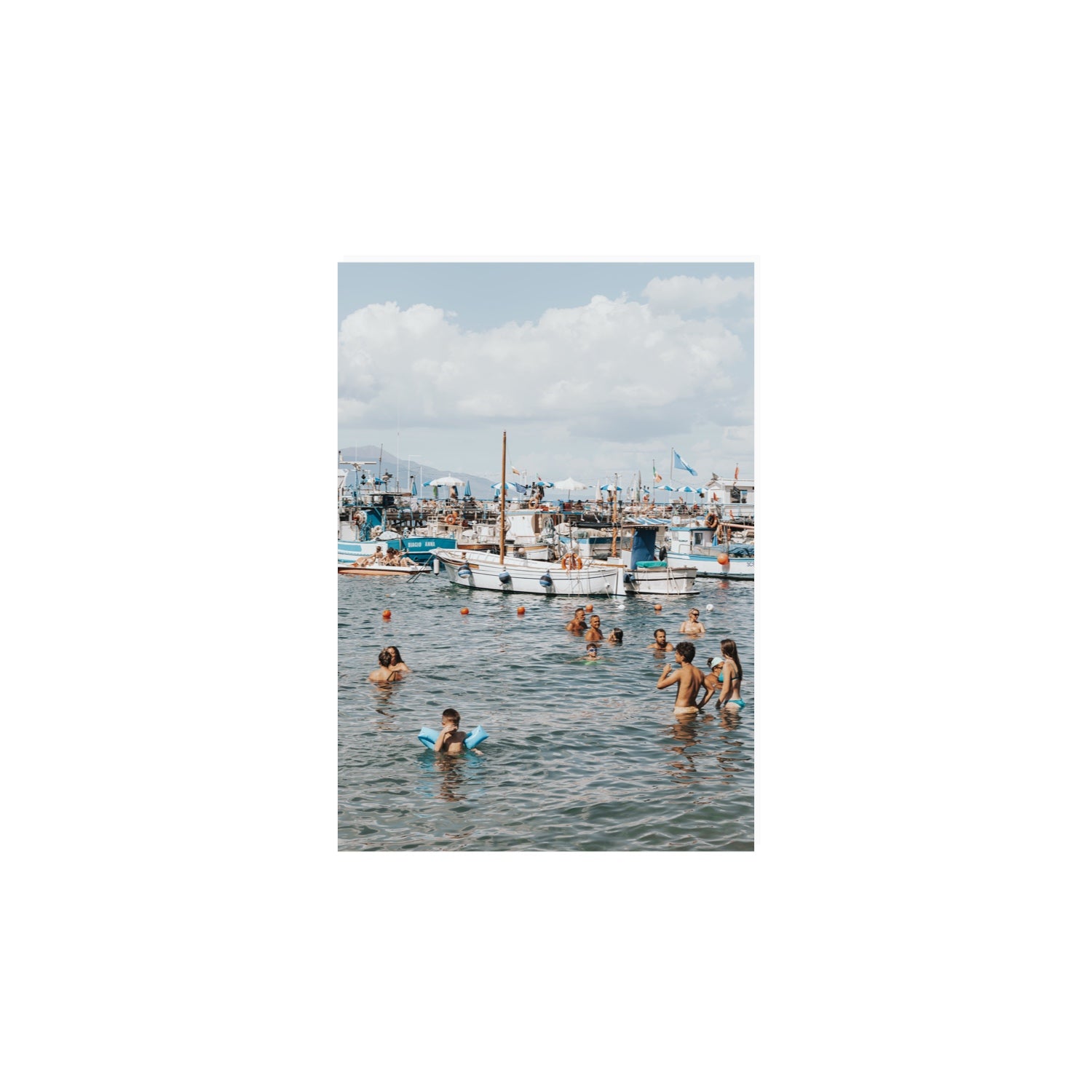 Vacanze Italiane Sorrento Italian coastal wall art A4, 29.7 x 21 cm unframed fine art canvas